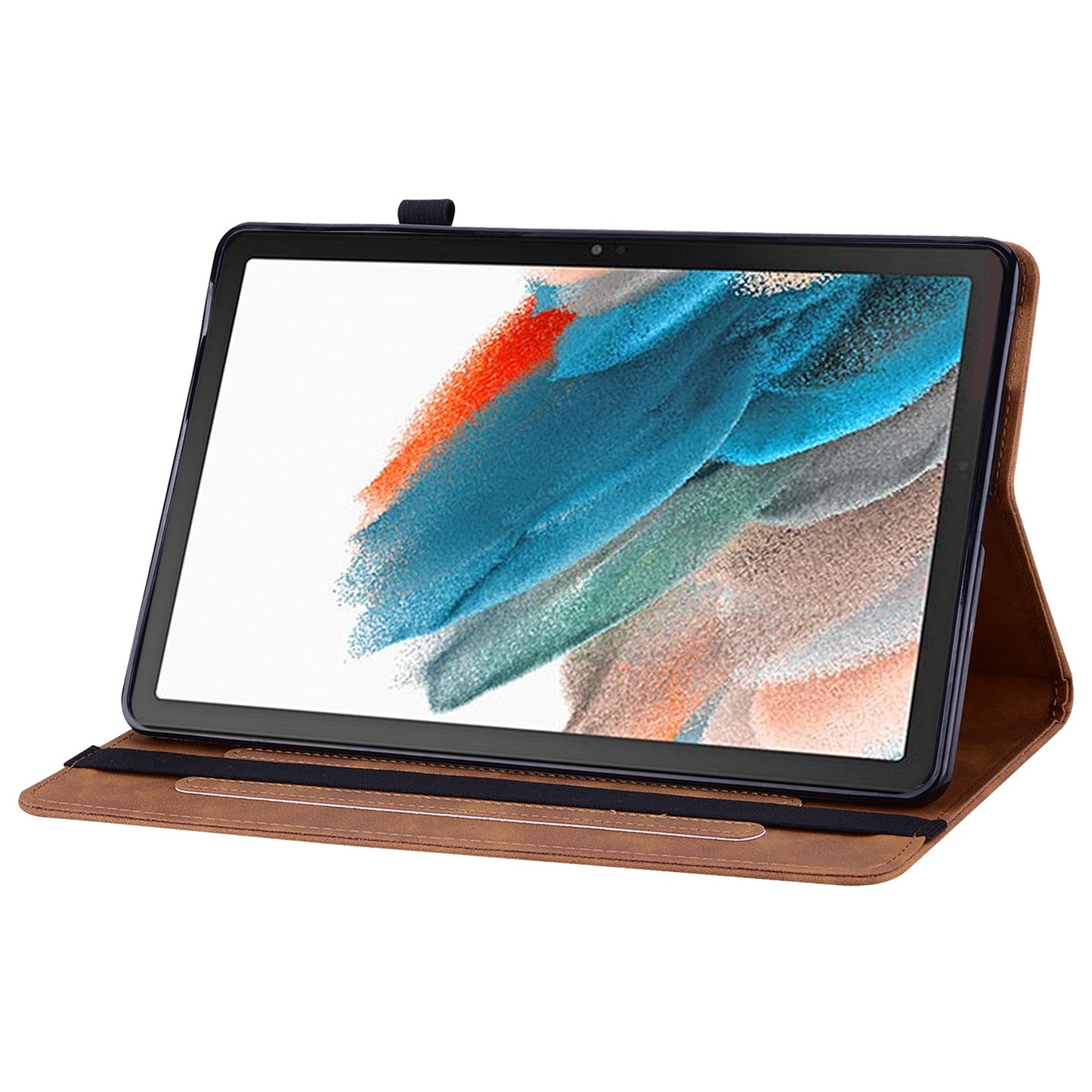 For Samsung Galaxy Tab A9+ PU Leather Tablet Case Zipper Pocket Tablet Cover with Stand