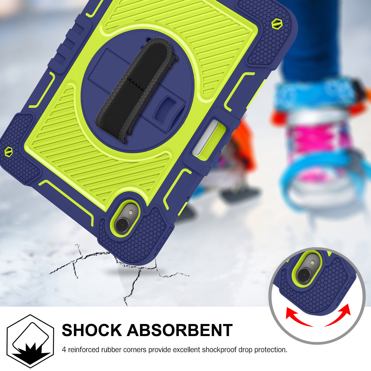Silicone + PC Tablet Cover for Huawei MatePad 11 (2023) Shockproof Kickstand Cover with Wrist Band / Shoulder Strap
