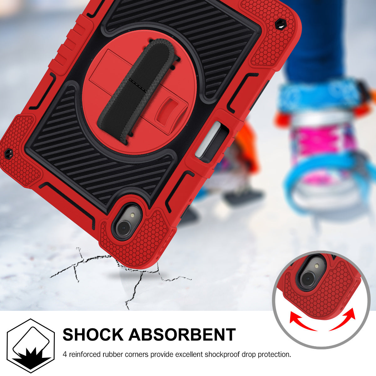 Silicone + PC Tablet Cover for Huawei MatePad 11 (2023) Shockproof Kickstand Cover with Wrist Band / Shoulder Strap