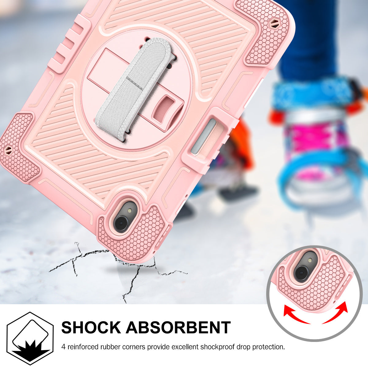 Silicone + PC Tablet Cover for Huawei MatePad 11 (2023) Shockproof Kickstand Cover with Wrist Band / Shoulder Strap