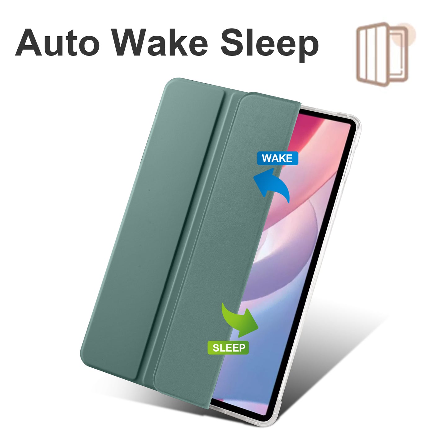 For Honor Pad X8 Pro / Pad X9 Trifold Stand Tablet Case Pen Slot PU Leather Transparent TPU Back Cover