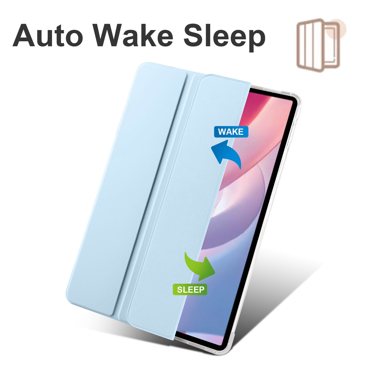 For Honor Pad X8 Pro / Pad X9 Trifold Stand Tablet Case Pen Slot PU Leather Transparent TPU Back Cover