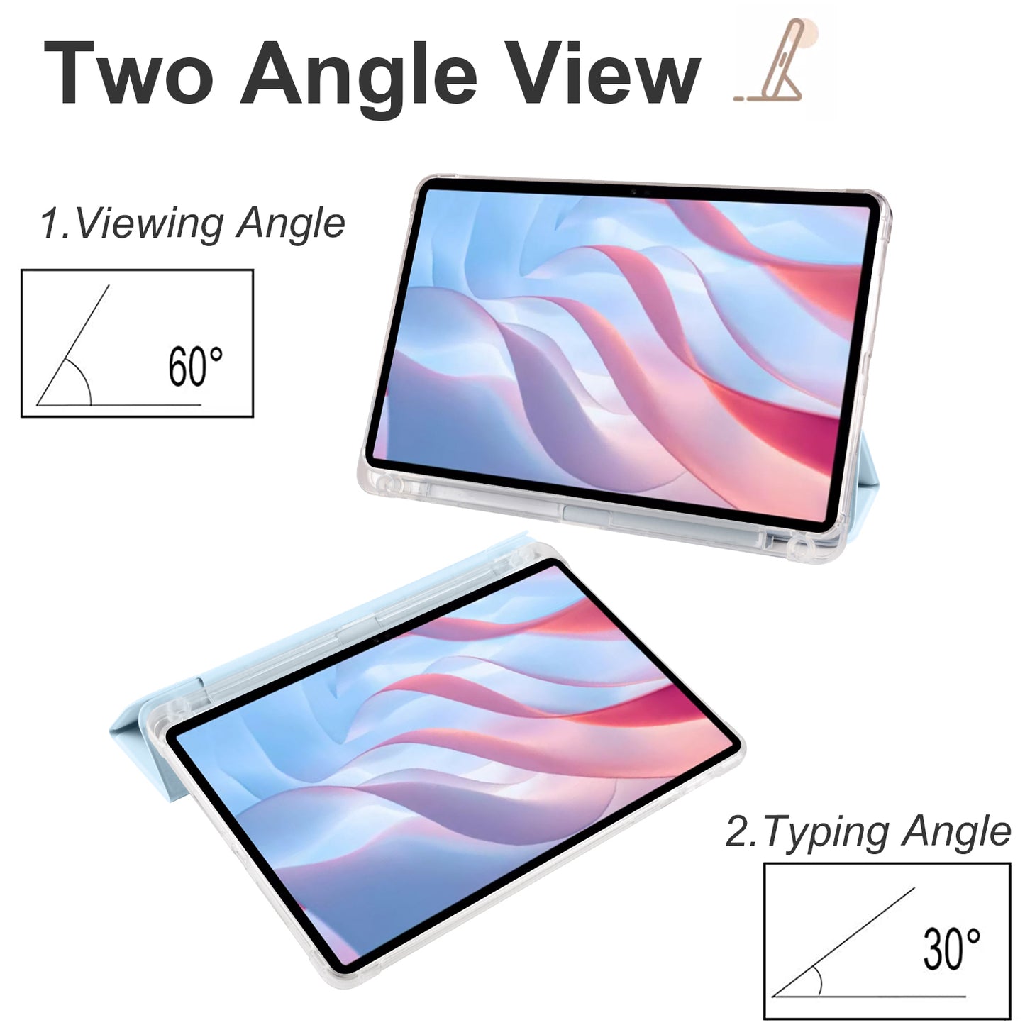 For Honor Pad X8 Pro / Pad X9 Trifold Stand Tablet Case Pen Slot PU Leather Transparent TPU Back Cover