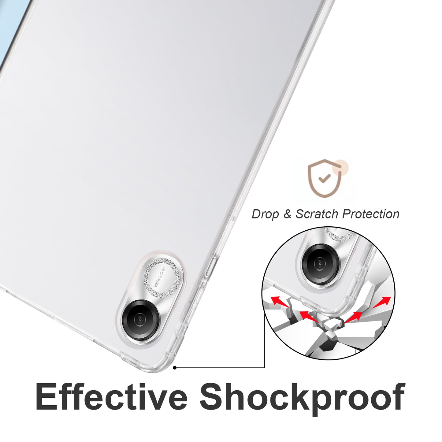 For Honor Pad X8 Pro / Pad X9 Trifold Stand Tablet Case Pen Slot PU Leather Transparent TPU Back Cover