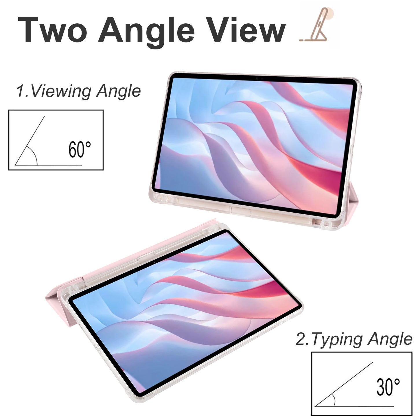 For Honor Pad X8 Pro / Pad X9 Trifold Stand Tablet Case Pen Slot PU Leather Transparent TPU Back Cover