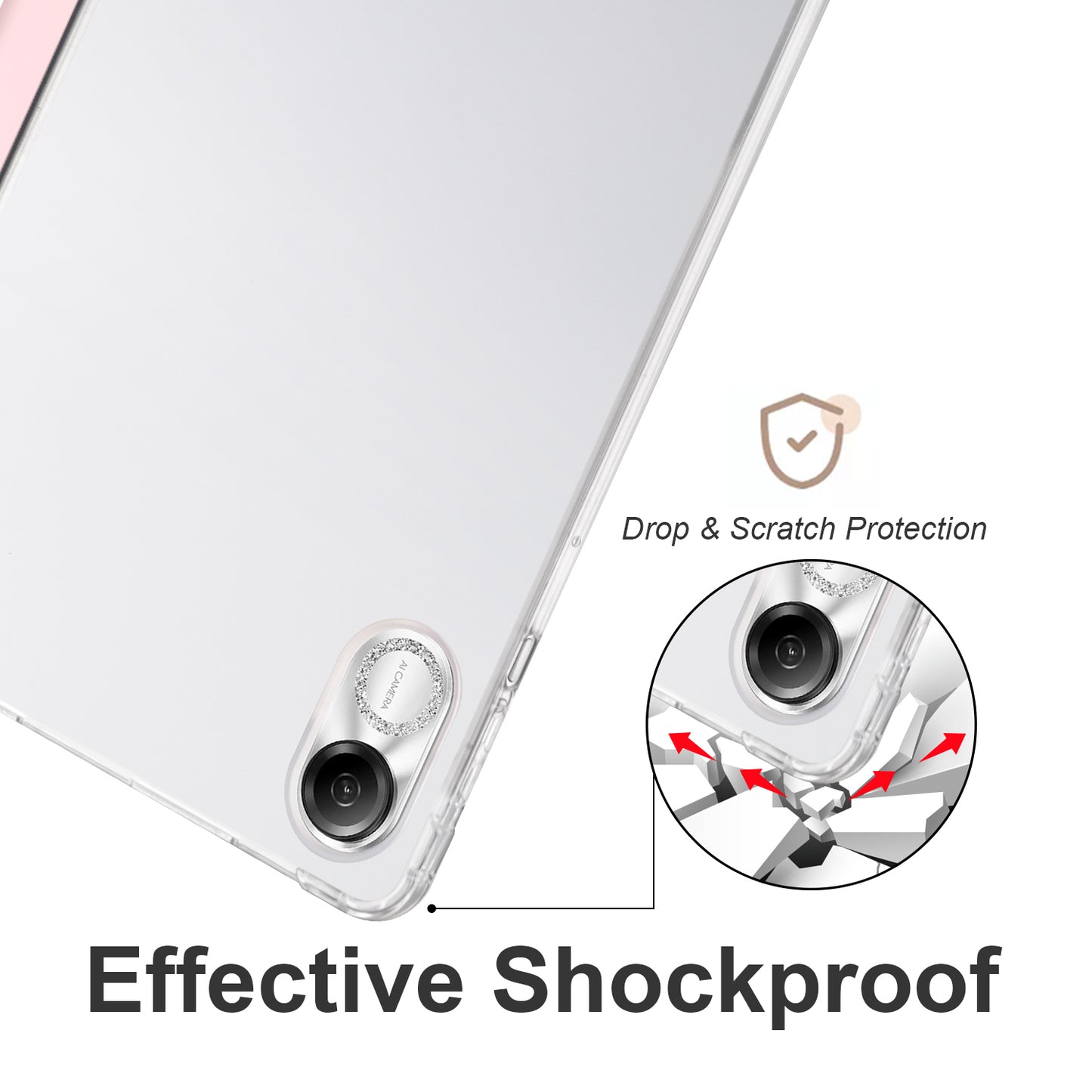 For Honor Pad X8 Pro / Pad X9 Trifold Stand Tablet Case Pen Slot PU Leather Transparent TPU Back Cover