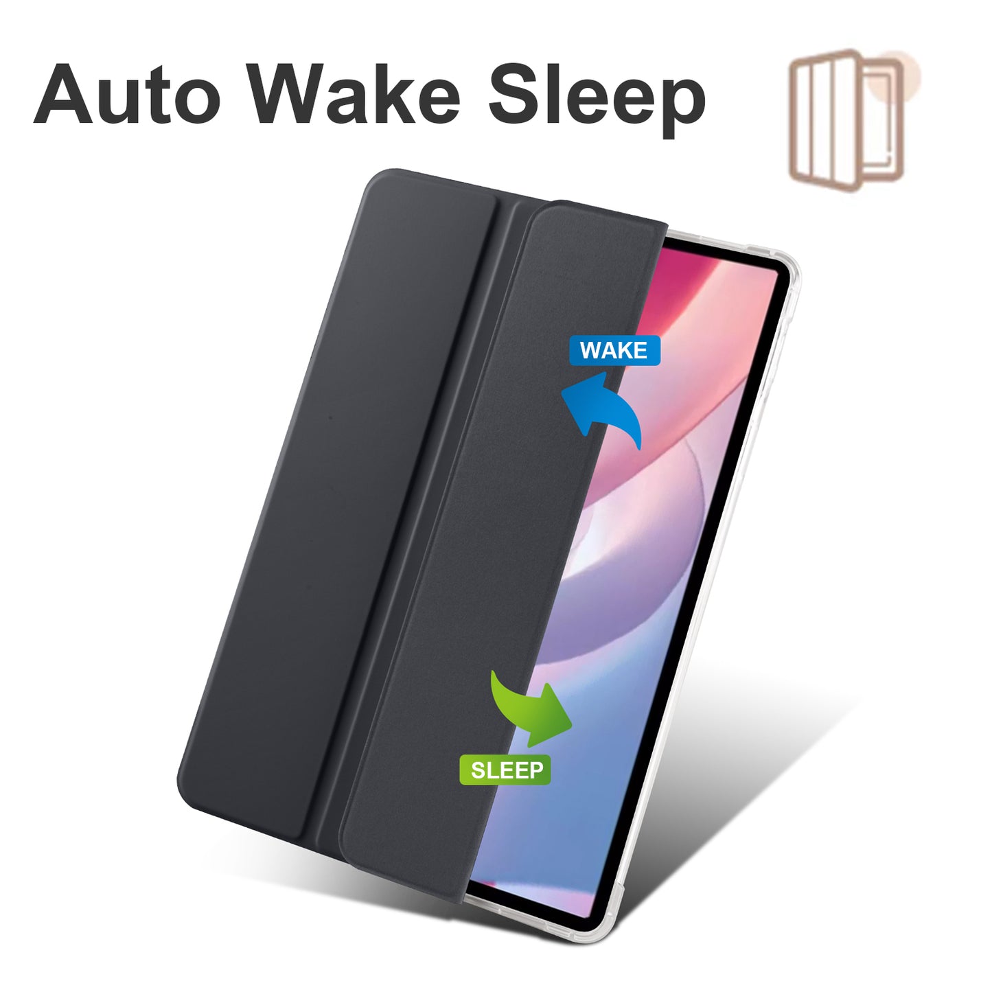 For Honor Pad X8 Pro / Pad X9 Trifold Stand Tablet Case Pen Slot PU Leather Transparent TPU Back Cover