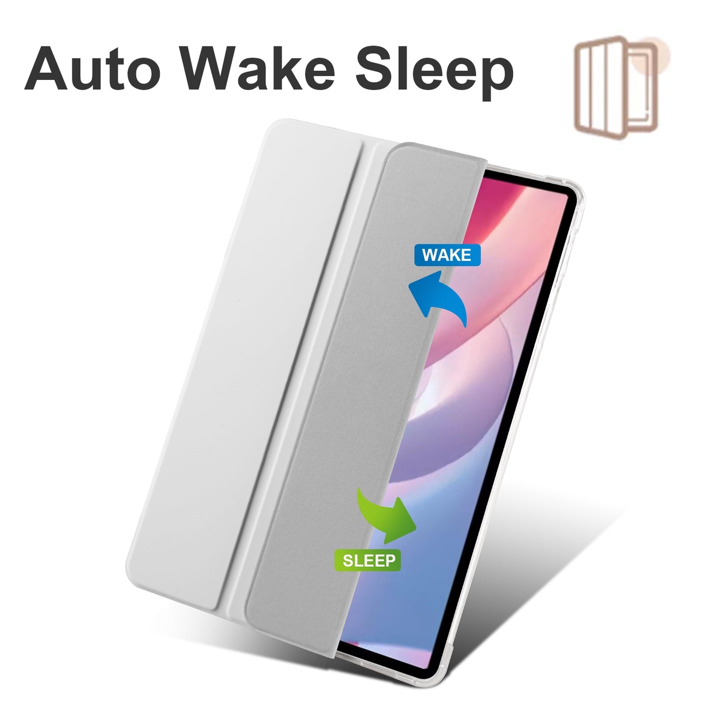 For Honor Pad X8 Pro / Pad X9 Trifold Stand Tablet Case Pen Slot PU Leather Transparent TPU Back Cover