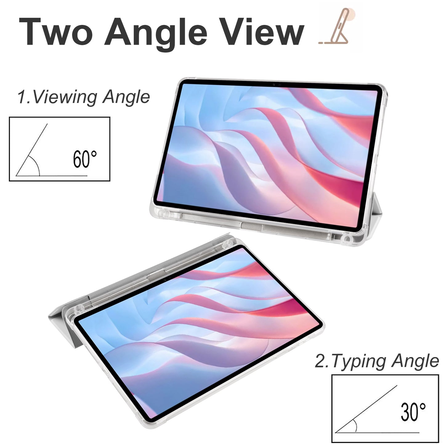For Honor Pad X8 Pro / Pad X9 Trifold Stand Tablet Case Pen Slot PU Leather Transparent TPU Back Cover