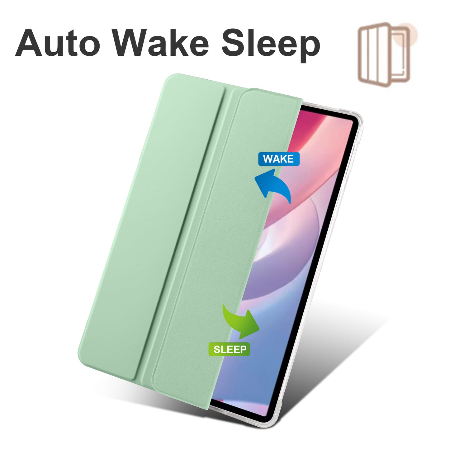 For Honor Pad X8 Pro / Pad X9 Trifold Stand Tablet Case Pen Slot PU Leather Transparent TPU Back Cover