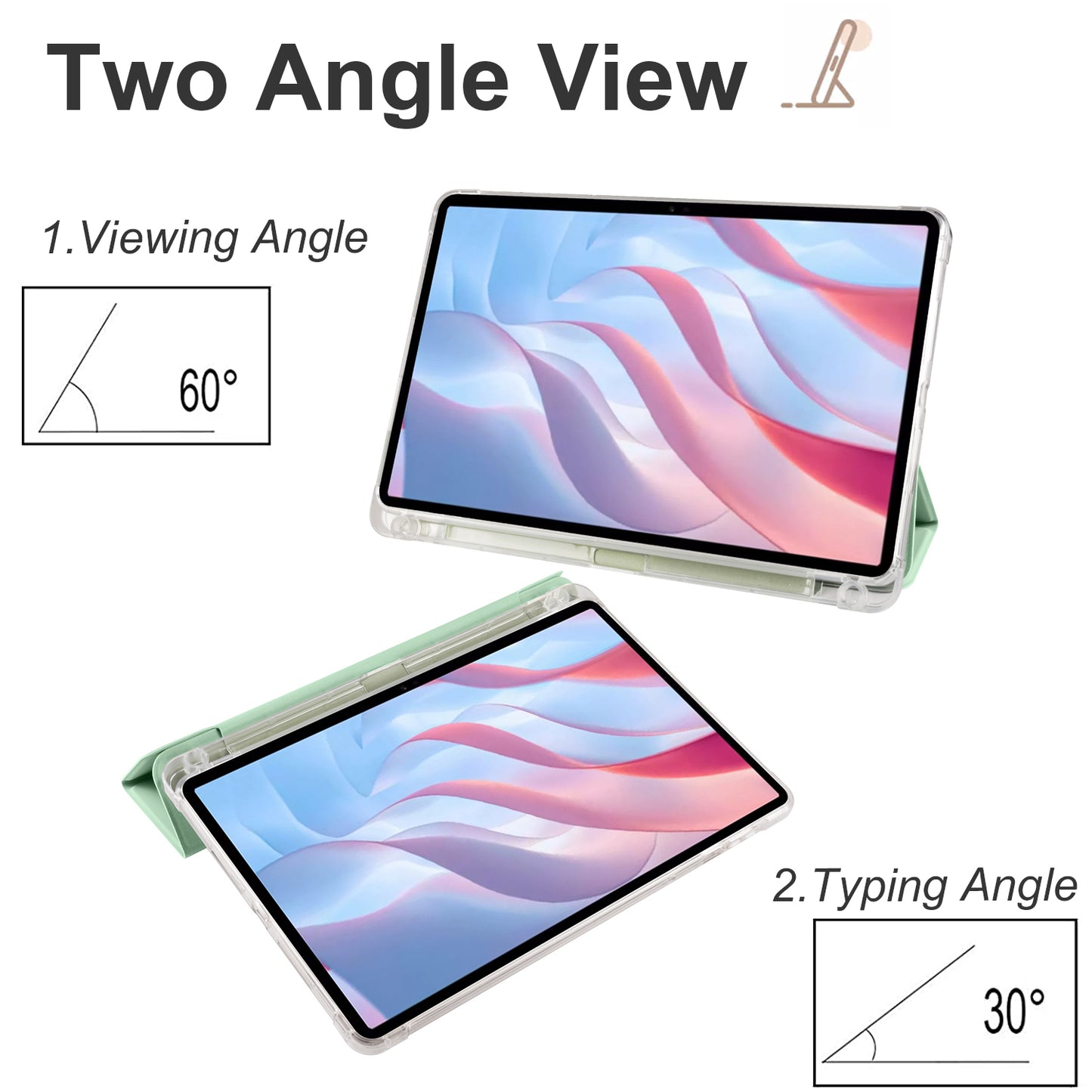For Honor Pad X8 Pro / Pad X9 Trifold Stand Tablet Case Pen Slot PU Leather Transparent TPU Back Cover