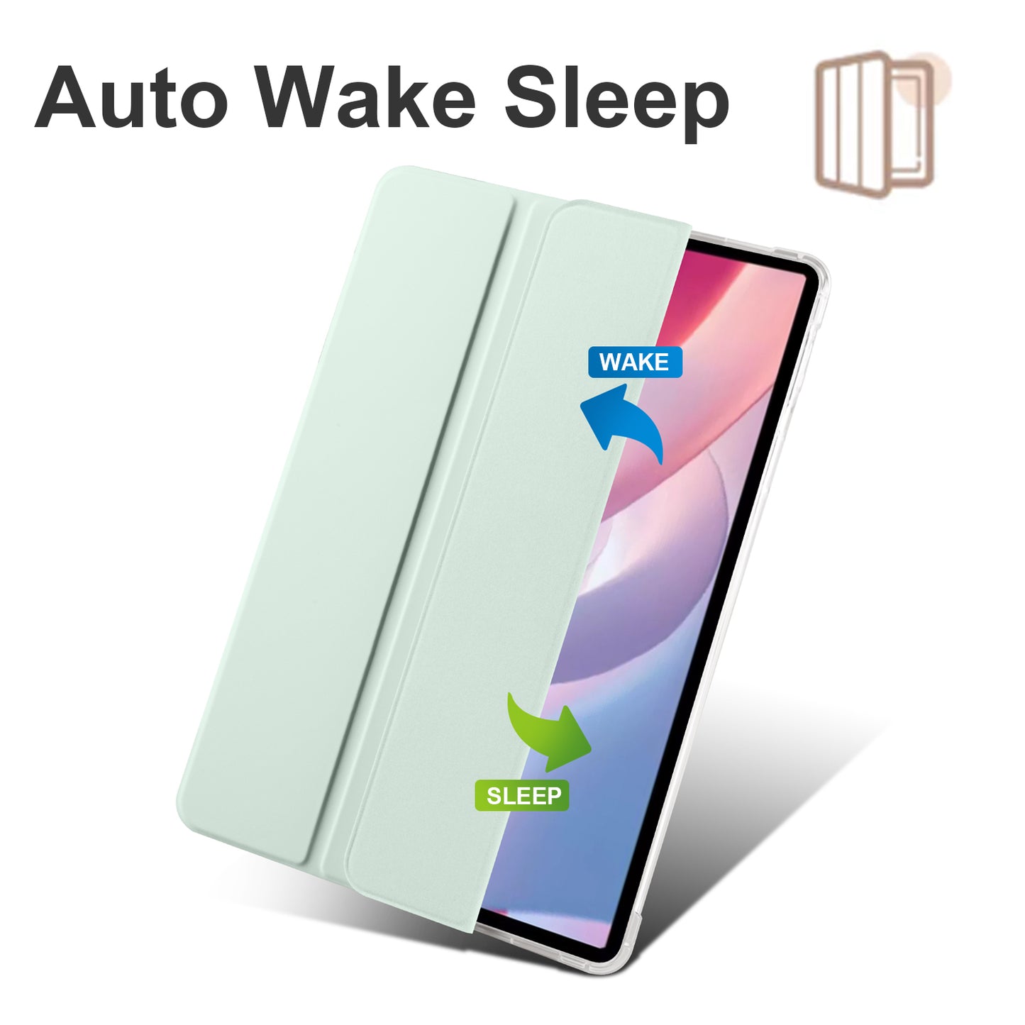 For Honor Pad X8 Pro / Pad X9 Trifold Stand Tablet Case Pen Slot PU Leather Transparent TPU Back Cover