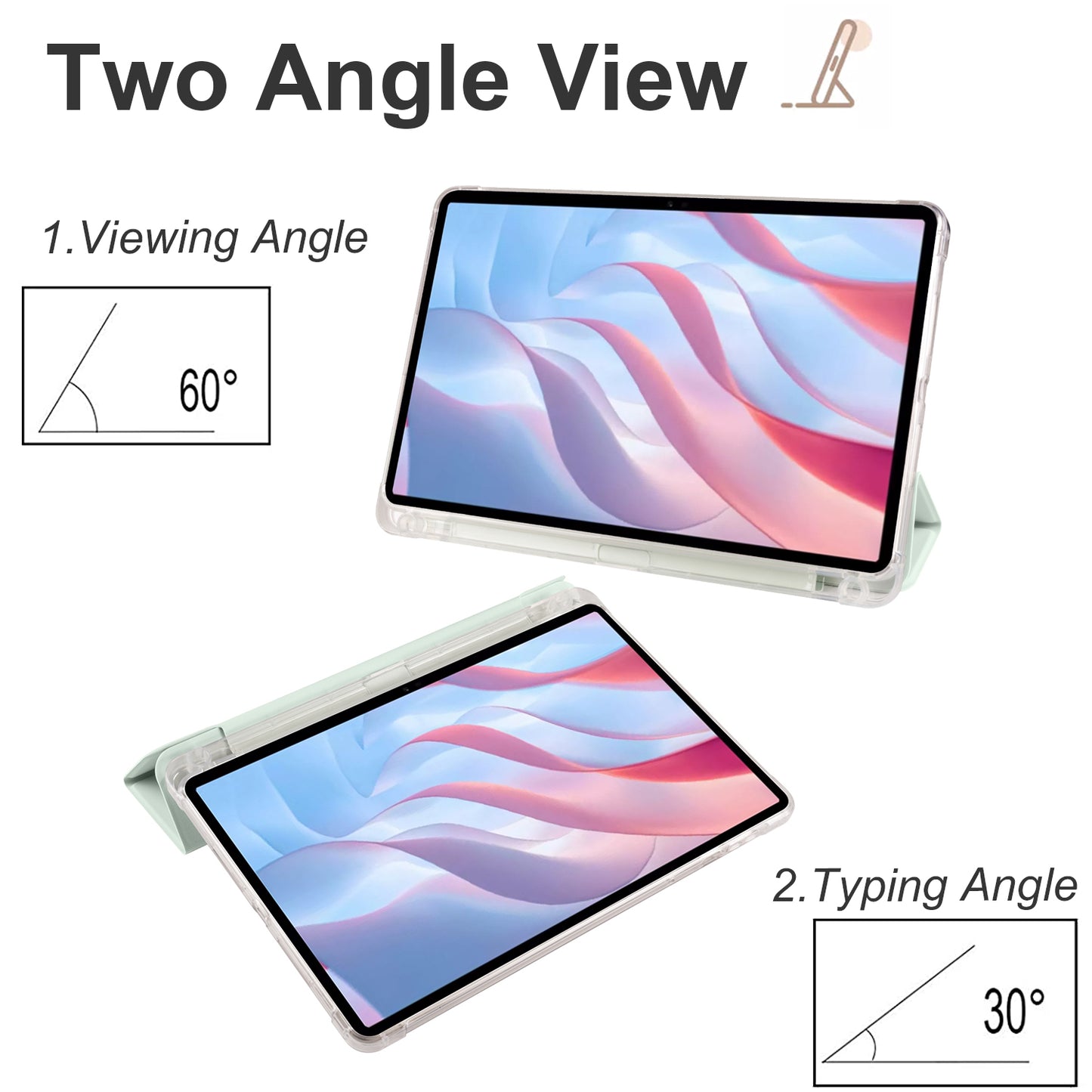 For Honor Pad X8 Pro / Pad X9 Trifold Stand Tablet Case Pen Slot PU Leather Transparent TPU Back Cover