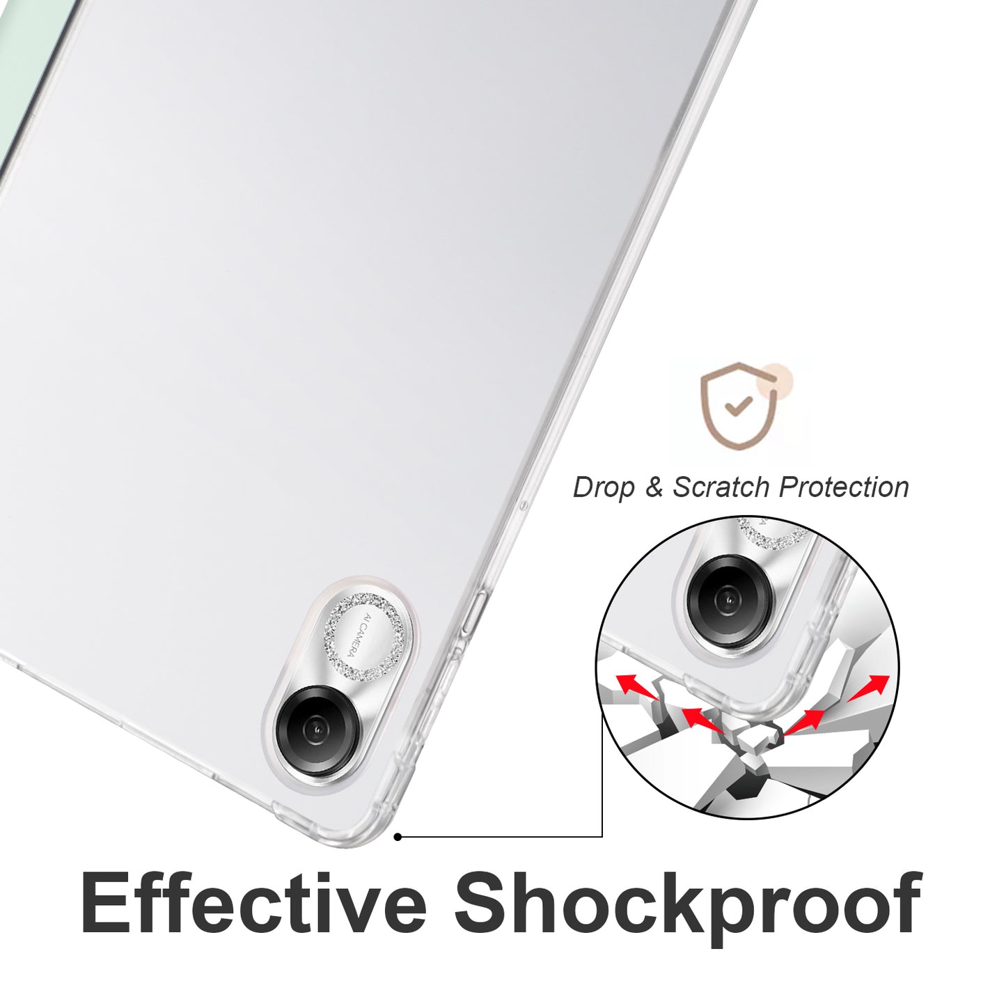 For Honor Pad X8 Pro / Pad X9 Trifold Stand Tablet Case Pen Slot PU Leather Transparent TPU Back Cover