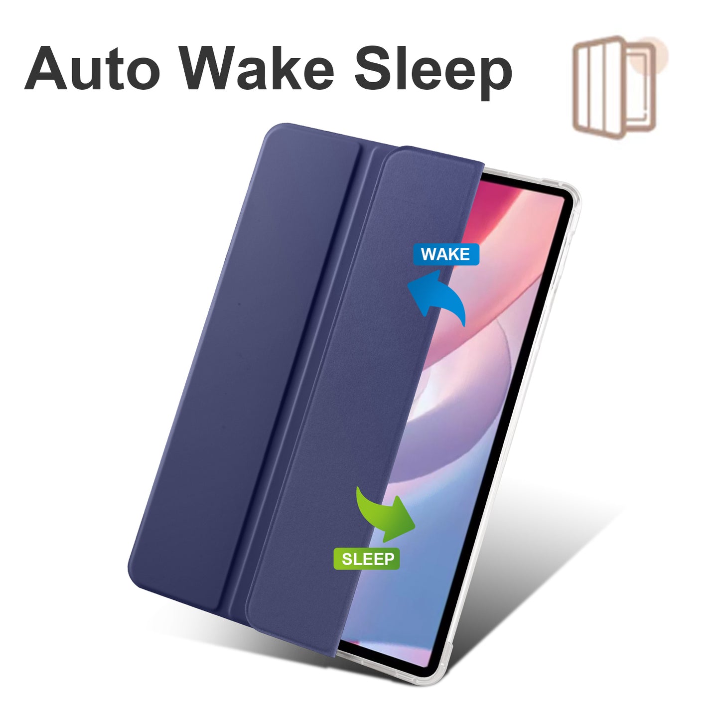 For Honor Pad X8 Pro / Pad X9 Trifold Stand Tablet Case Pen Slot PU Leather Transparent TPU Back Cover