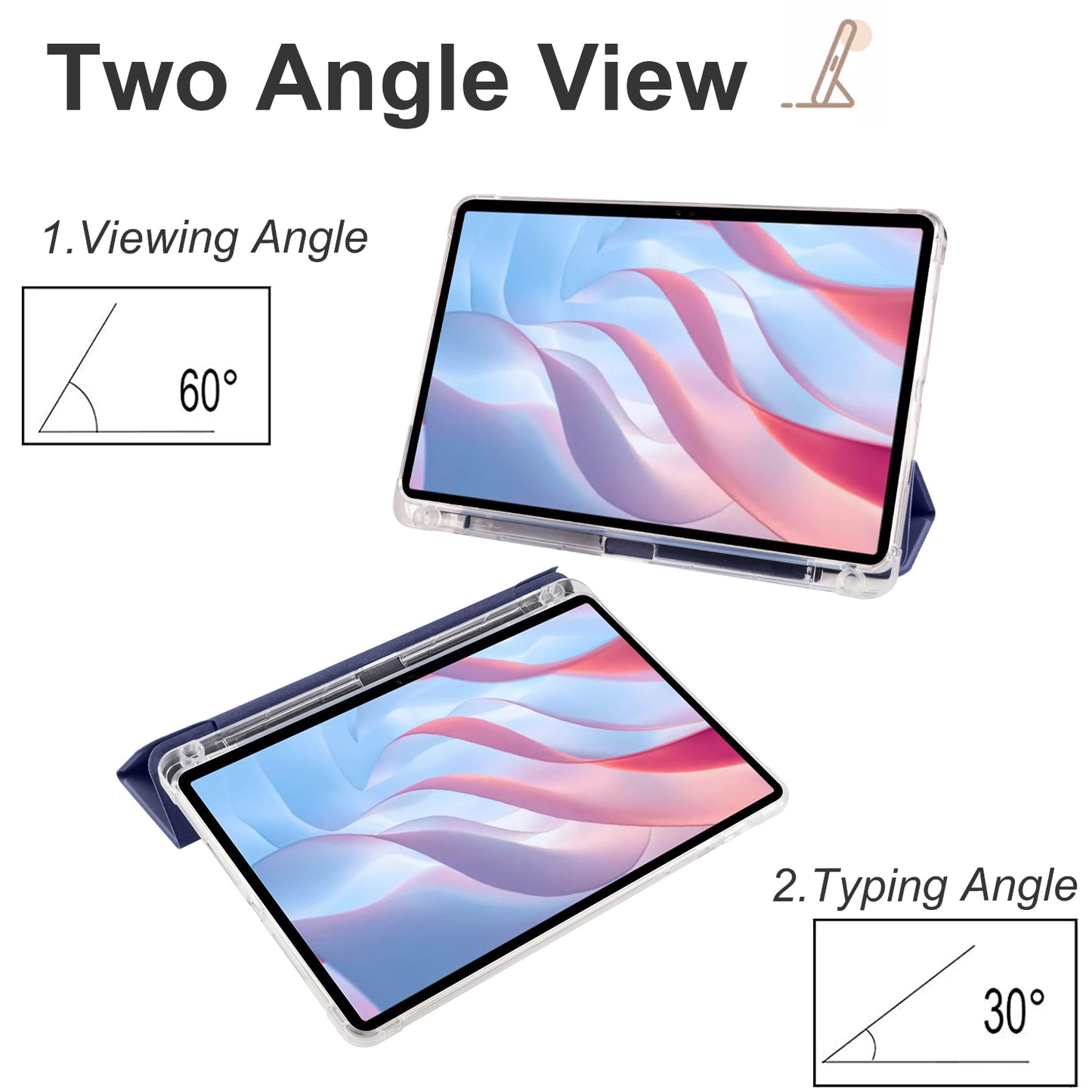 For Honor Pad X8 Pro / Pad X9 Trifold Stand Tablet Case Pen Slot PU Leather Transparent TPU Back Cover