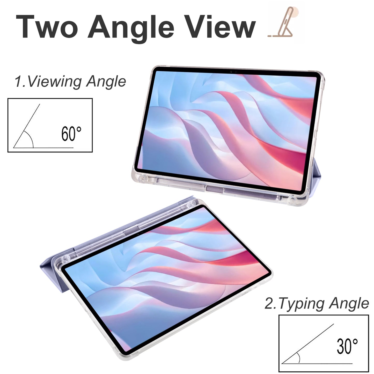 For Honor Pad X8 Pro / Pad X9 Trifold Stand Tablet Case Pen Slot PU Leather Transparent TPU Back Cover