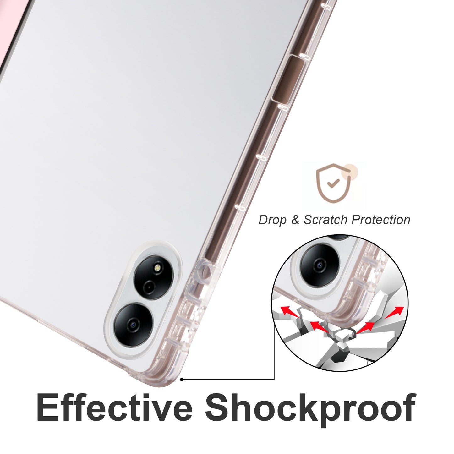 For Honor MagicPad 13 PU Leather Transparent TPU Tablet Case Trifold Stand Tablet Cover with Pencil Holder