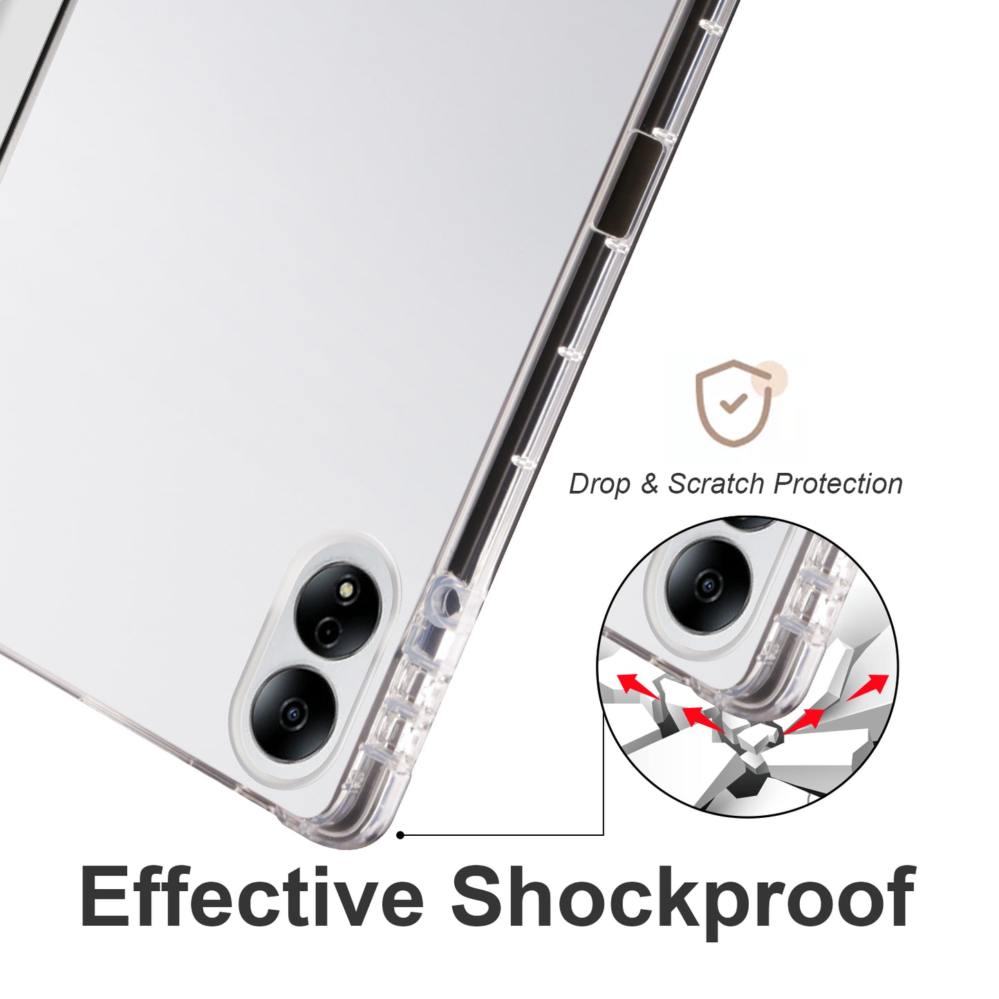 For Honor MagicPad 13 PU Leather Transparent TPU Tablet Case Trifold Stand Tablet Cover with Pencil Holder