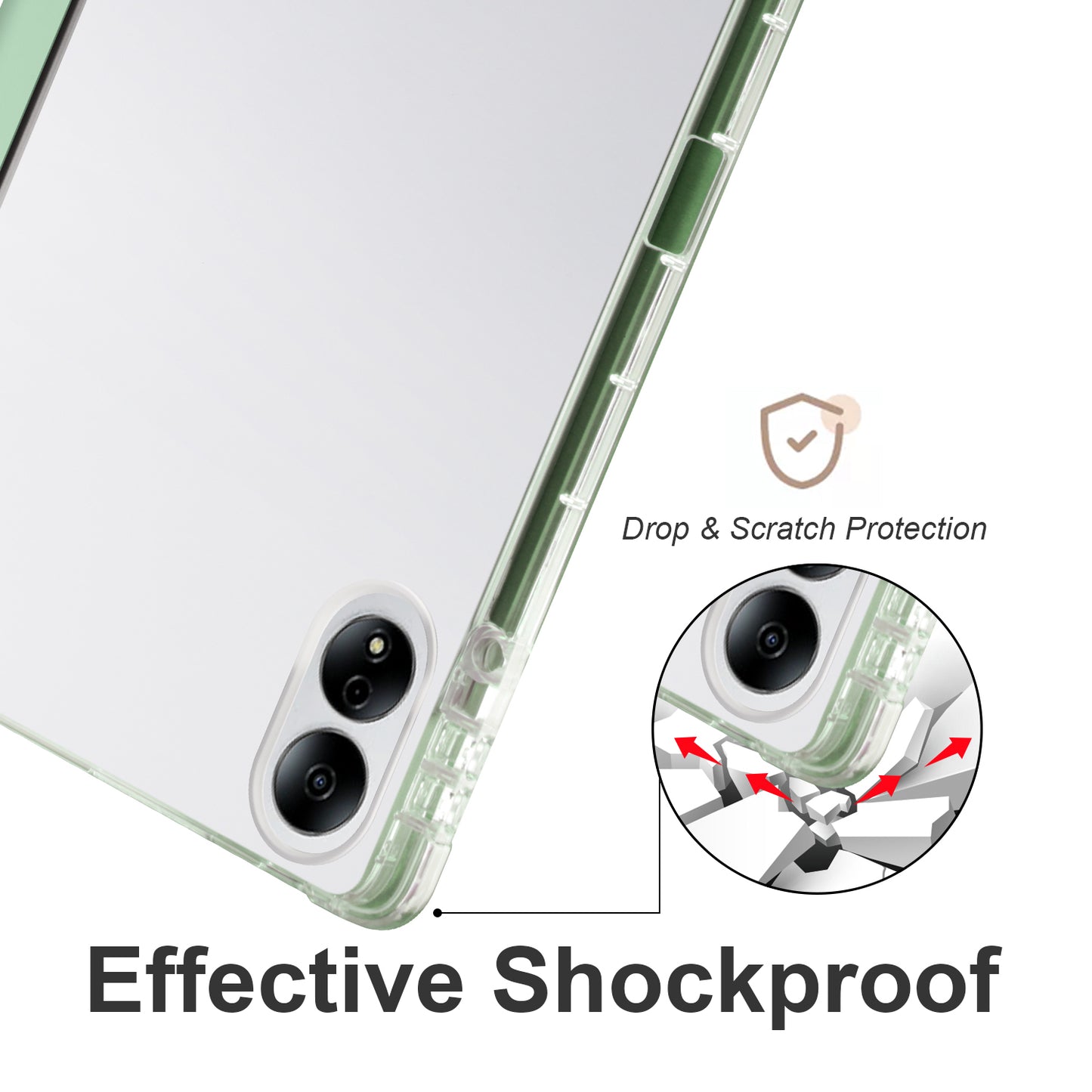 For Honor MagicPad 13 PU Leather Transparent TPU Tablet Case Trifold Stand Tablet Cover with Pencil Holder