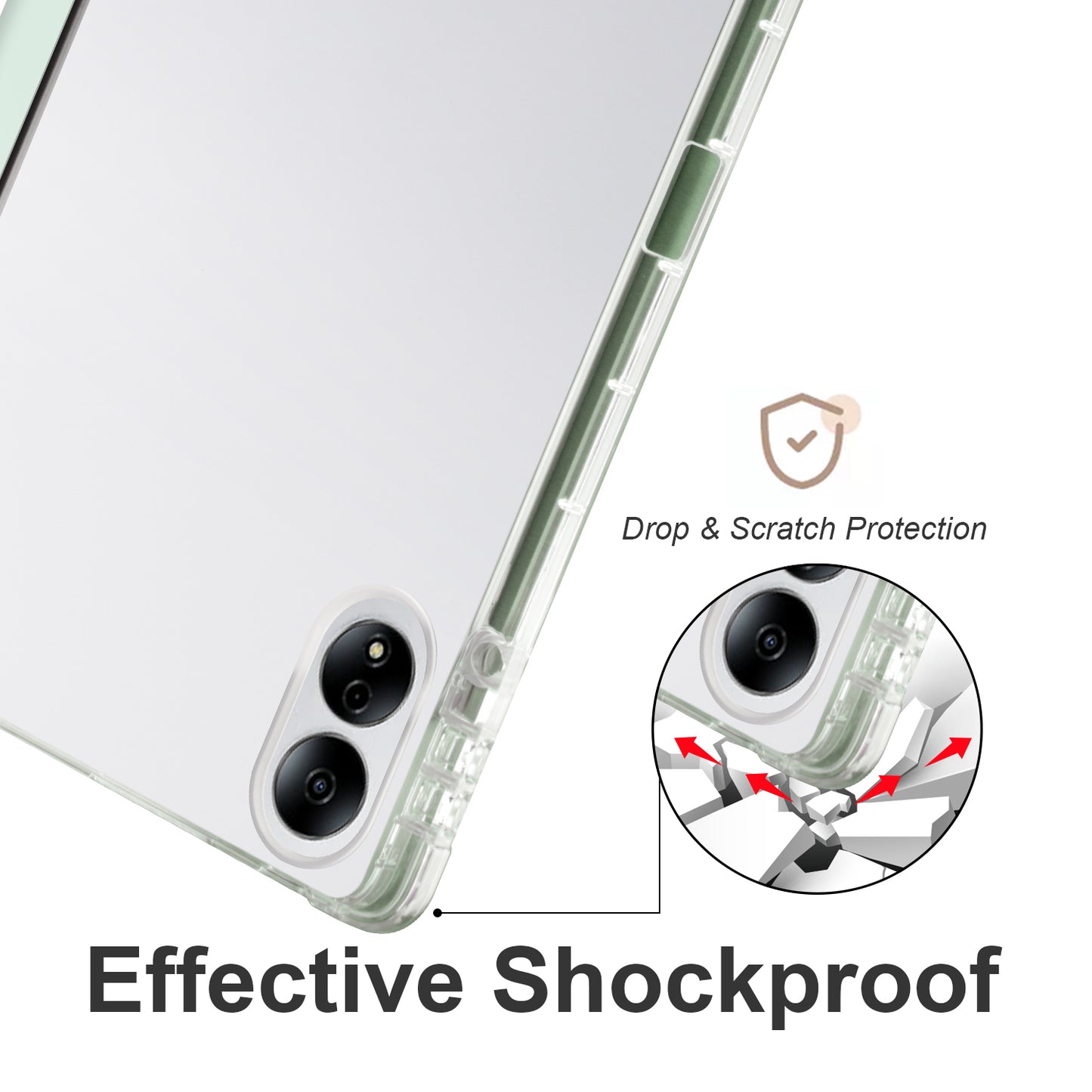 For Honor MagicPad 13 PU Leather Transparent TPU Tablet Case Trifold Stand Tablet Cover with Pencil Holder