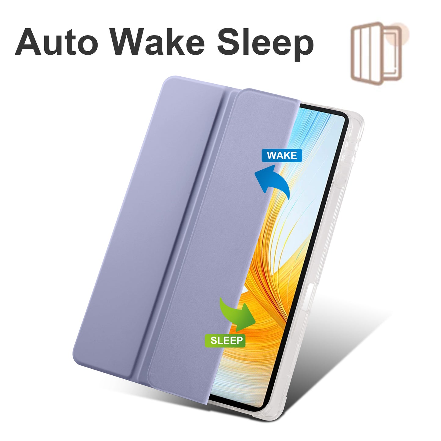 For Honor MagicPad 13 PU Leather Transparent TPU Tablet Case Trifold Stand Tablet Cover with Pencil Holder