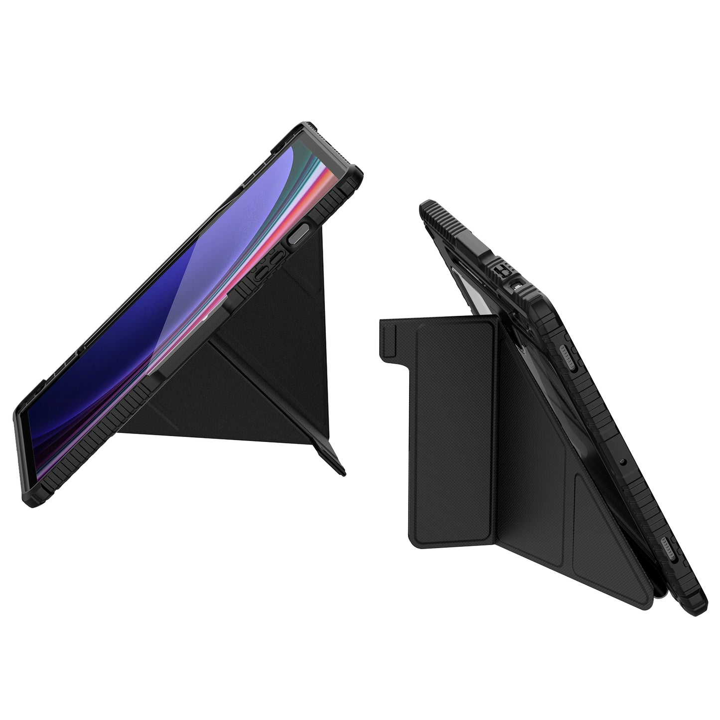 NILLKIN Bumper Leather Case Pro for Samsung Galaxy Tab S9+ Slide Camera Lid Origami Stand Tablet Case PU Leather Anti-drop Cover
