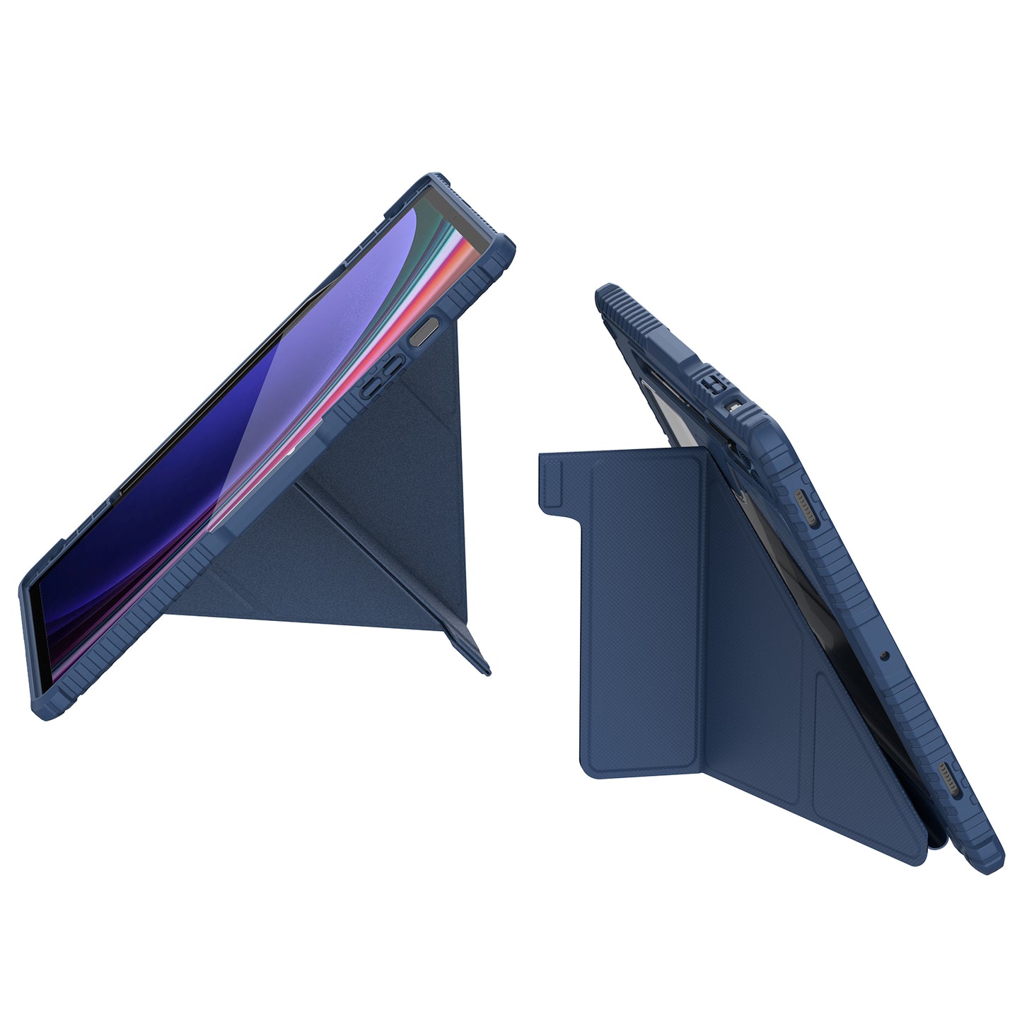 NILLKIN Bumper Leather Case Pro for Samsung Galaxy Tab S9+ Slide Camera Lid Origami Stand Tablet Case PU Leather Anti-drop Cover