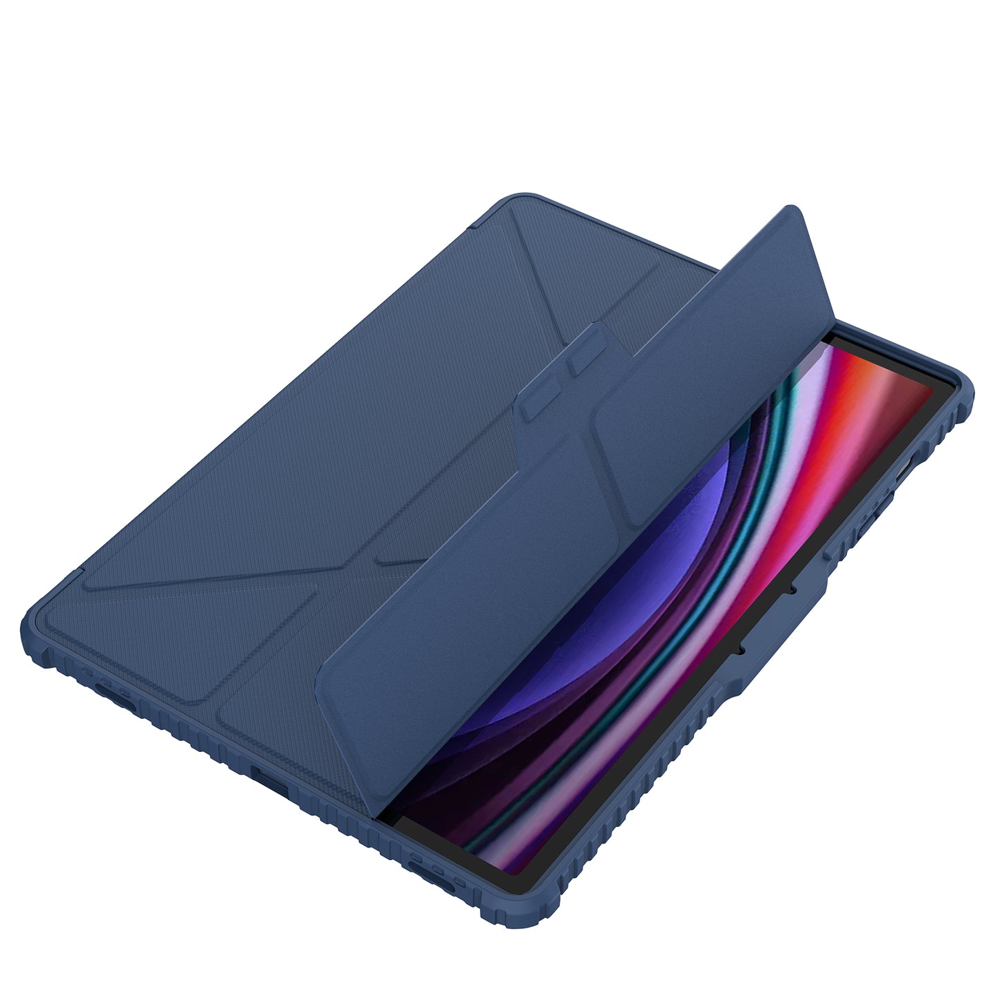NILLKIN Bumper Leather Case Pro for Samsung Galaxy Tab S9+ Slide Camera Lid Origami Stand Tablet Case PU Leather Anti-drop Cover