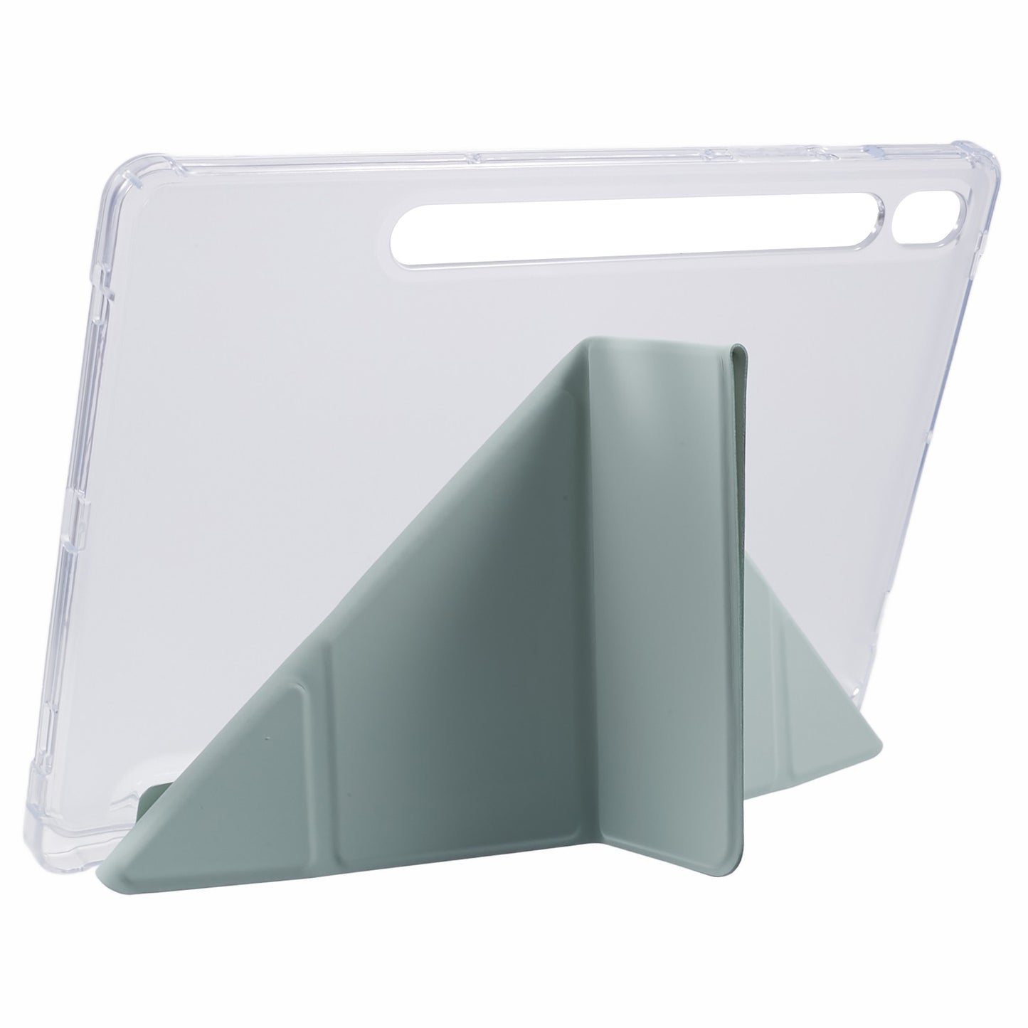 For Samsung Galaxy Tab S9 PU+Acrylic+TPU Case Origami Tri-fold Stand Tablet Cover Auto Wake / Sleep Shockproof Case