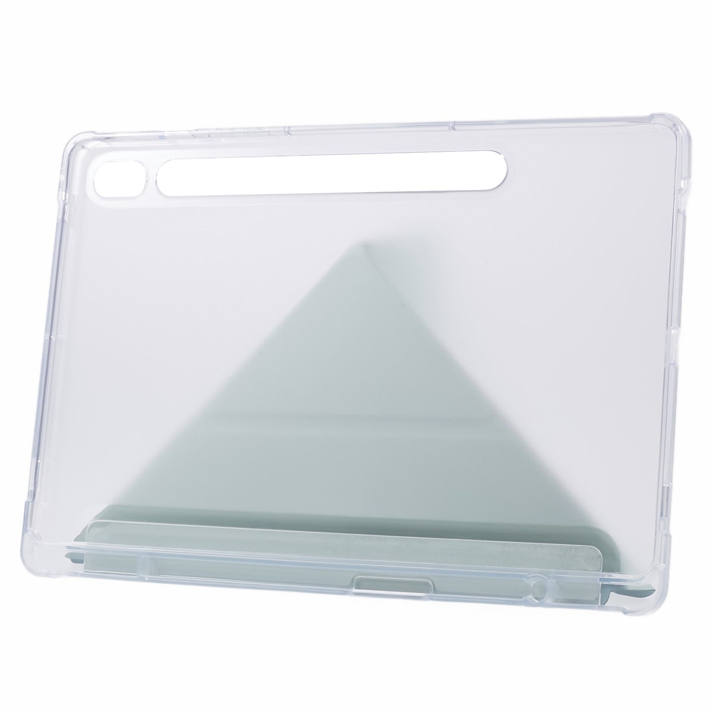 For Samsung Galaxy Tab S9 PU+Acrylic+TPU Case Origami Tri-fold Stand Tablet Cover Auto Wake / Sleep Shockproof Case