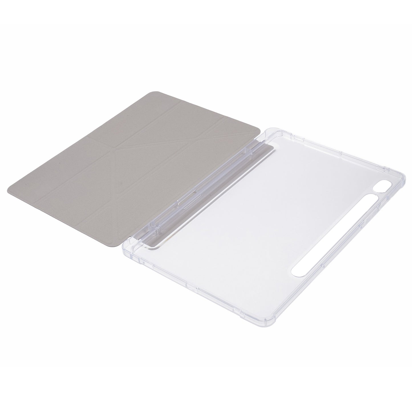 For Samsung Galaxy Tab S9 PU+Acrylic+TPU Case Origami Tri-fold Stand Tablet Cover Auto Wake / Sleep Shockproof Case