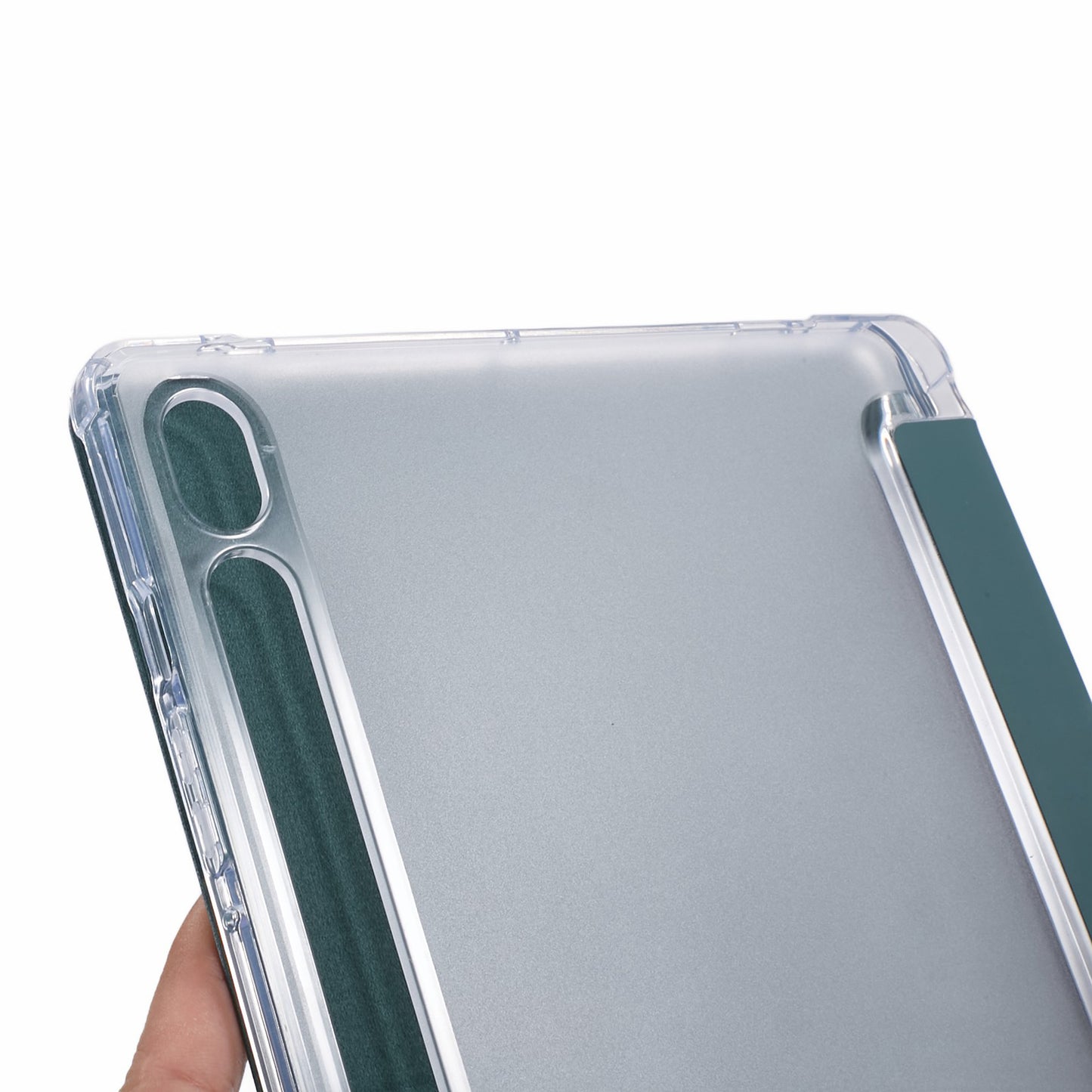 For Samsung Galaxy Tab S9 PU+Acrylic+TPU Case Origami Tri-fold Stand Tablet Cover Auto Wake / Sleep Shockproof Case