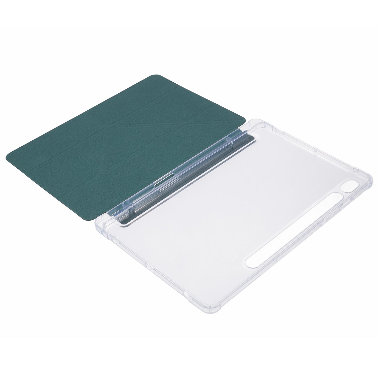 For Samsung Galaxy Tab S9 PU+Acrylic+TPU Case Origami Tri-fold Stand Tablet Cover Auto Wake / Sleep Shockproof Case