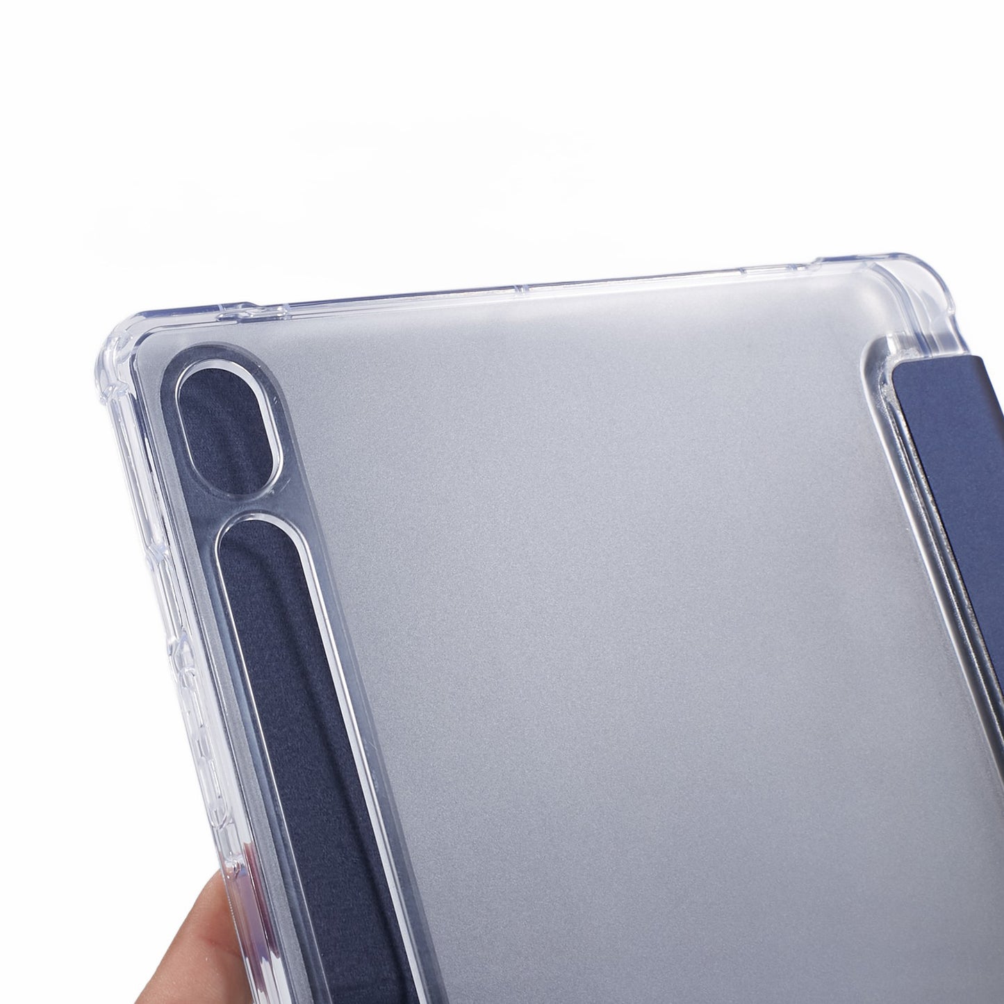 For Samsung Galaxy Tab S9 PU+Acrylic+TPU Case Origami Tri-fold Stand Tablet Cover Auto Wake / Sleep Shockproof Case