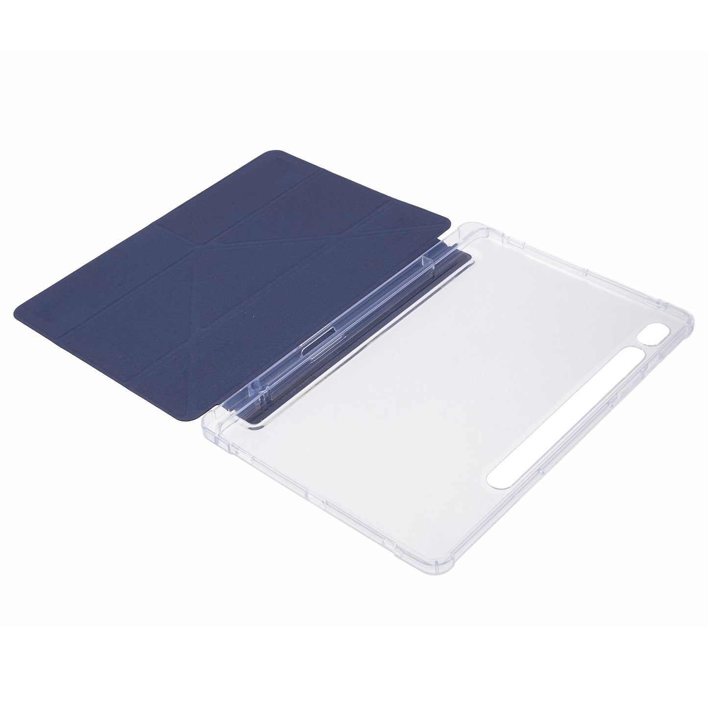 For Samsung Galaxy Tab S9 PU+Acrylic+TPU Case Origami Tri-fold Stand Tablet Cover Auto Wake / Sleep Shockproof Case
