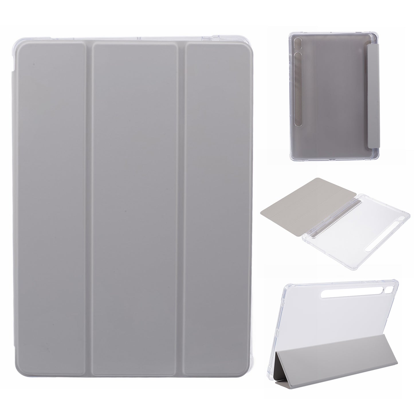 For Samsung Galaxy Tab S9 Shockproof Case Tri-fold PU+Acrylic+TPU Tablet Cover Support Auto Wake / Sleep
