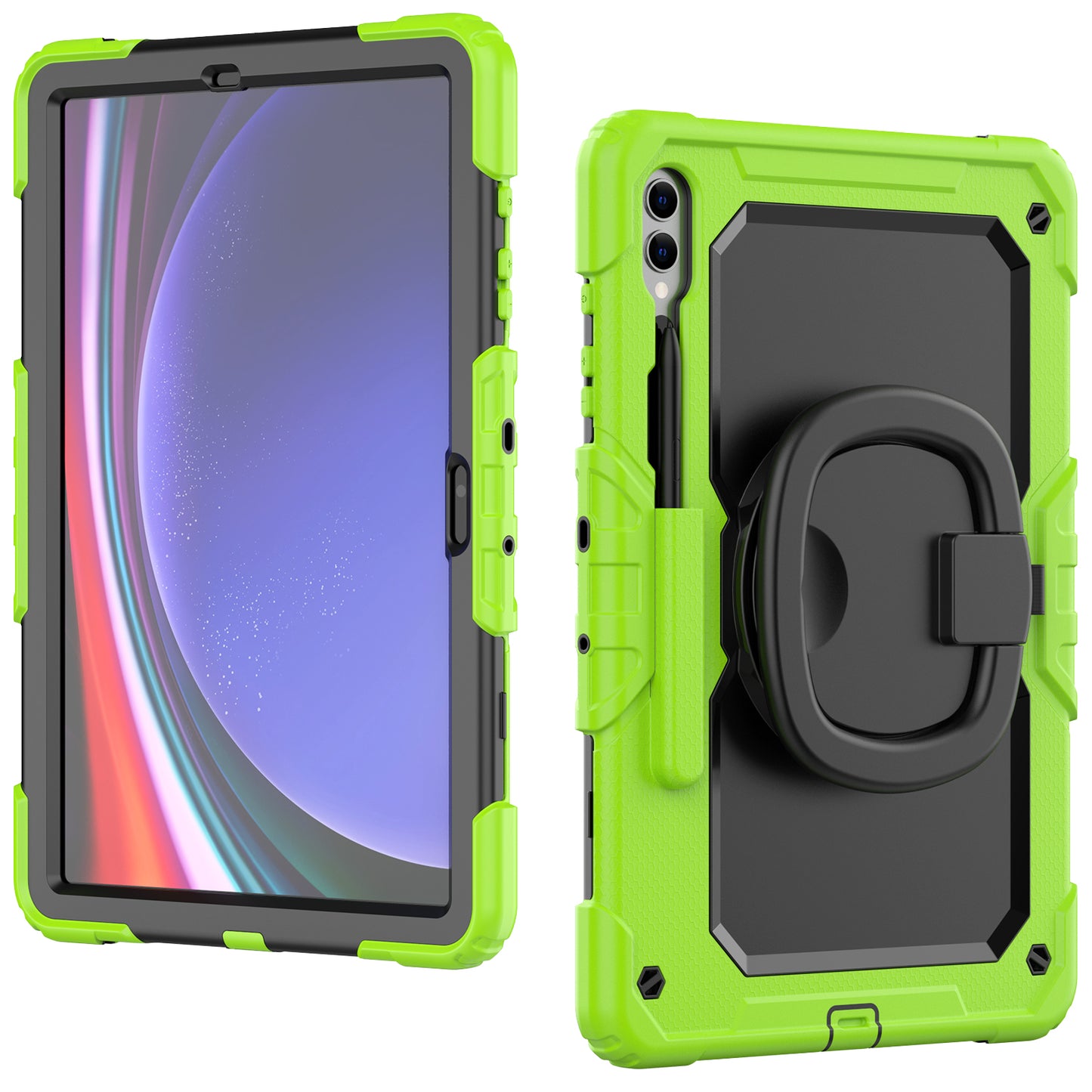 For Samsung Samsung Galaxy Tab S9+ SM-X810 / X816B / X818U PC+Silicone Tablet Case Hand Grip Kickstand Cover with Shoulder Strap