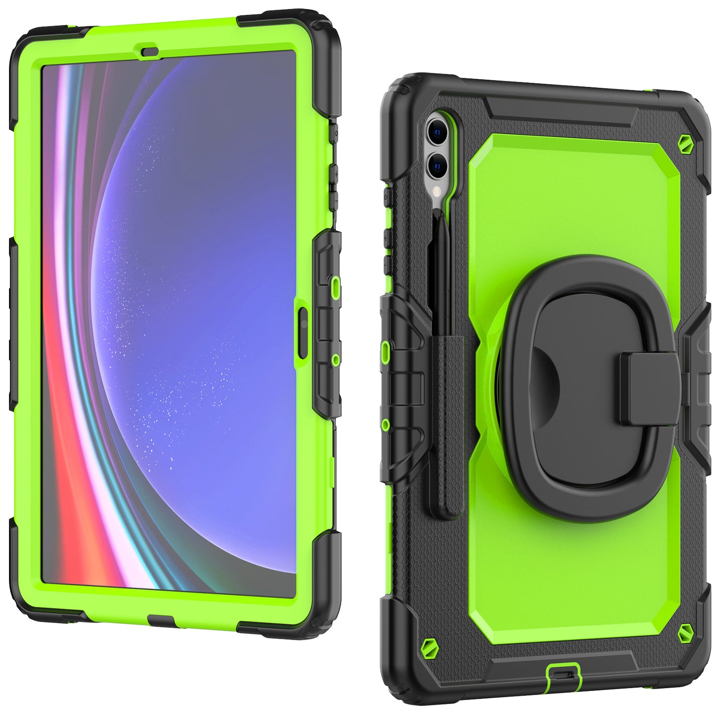 For Samsung Samsung Galaxy Tab S9+ SM-X810 / X816B / X818U PC+Silicone Tablet Case Hand Grip Kickstand Cover with Shoulder Strap