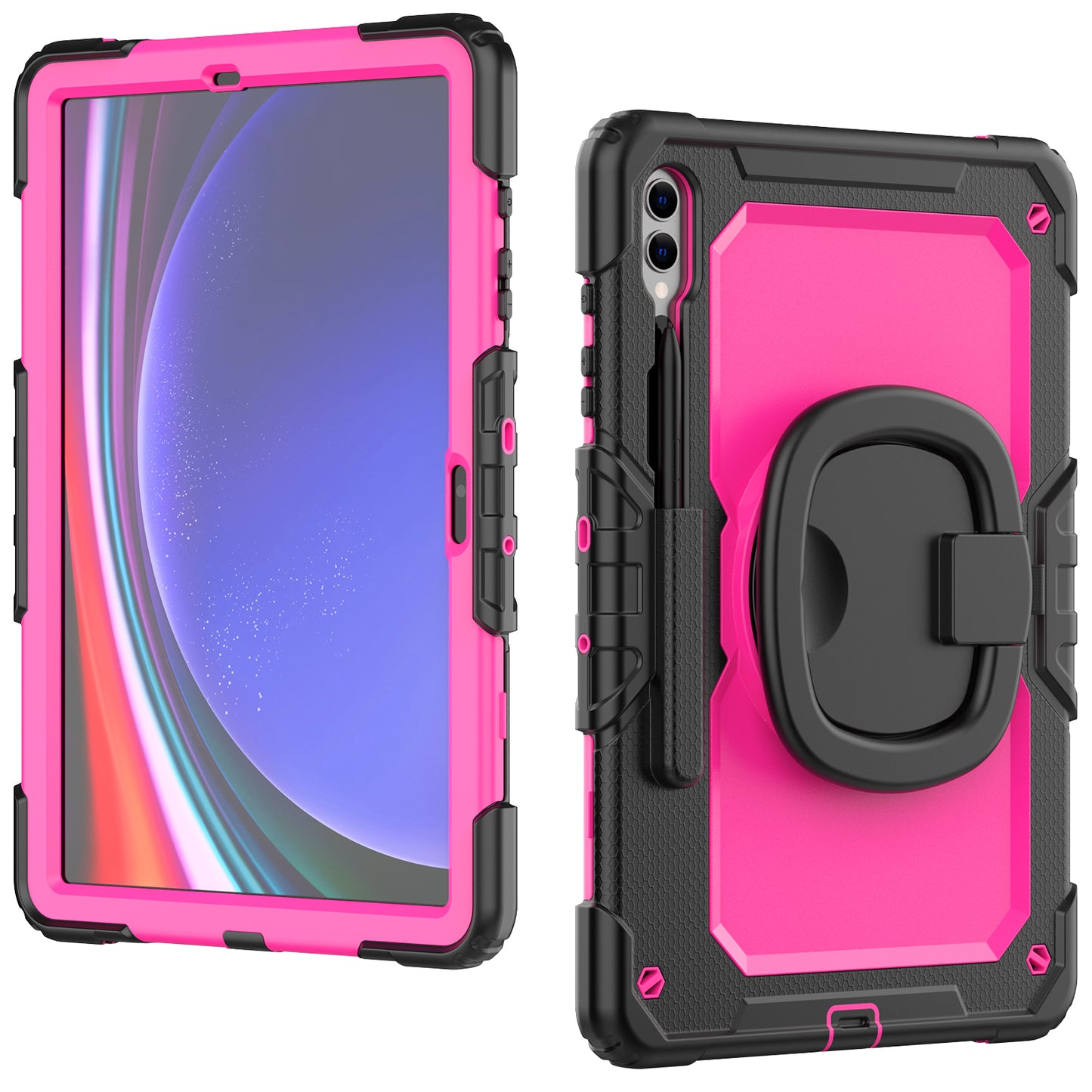 For Samsung Samsung Galaxy Tab S9+ SM-X810 / X816B / X818U PC+Silicone Tablet Case Hand Grip Kickstand Cover with Shoulder Strap