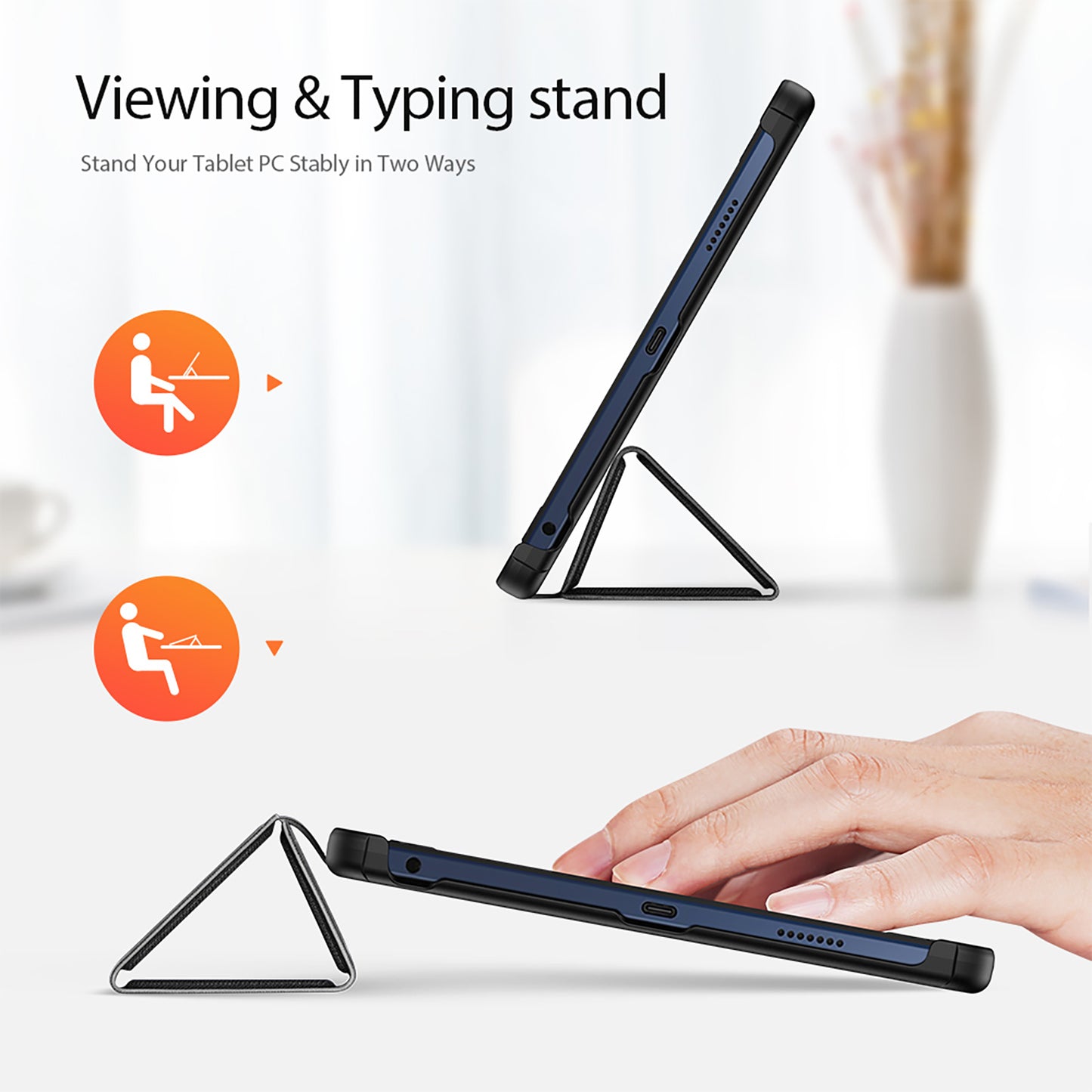 DUX DUCIS Domo Series for Lenovo Tab M10 PU Leather Case Auto Wake / Sleep Tri-fold Stand Tablet Cover