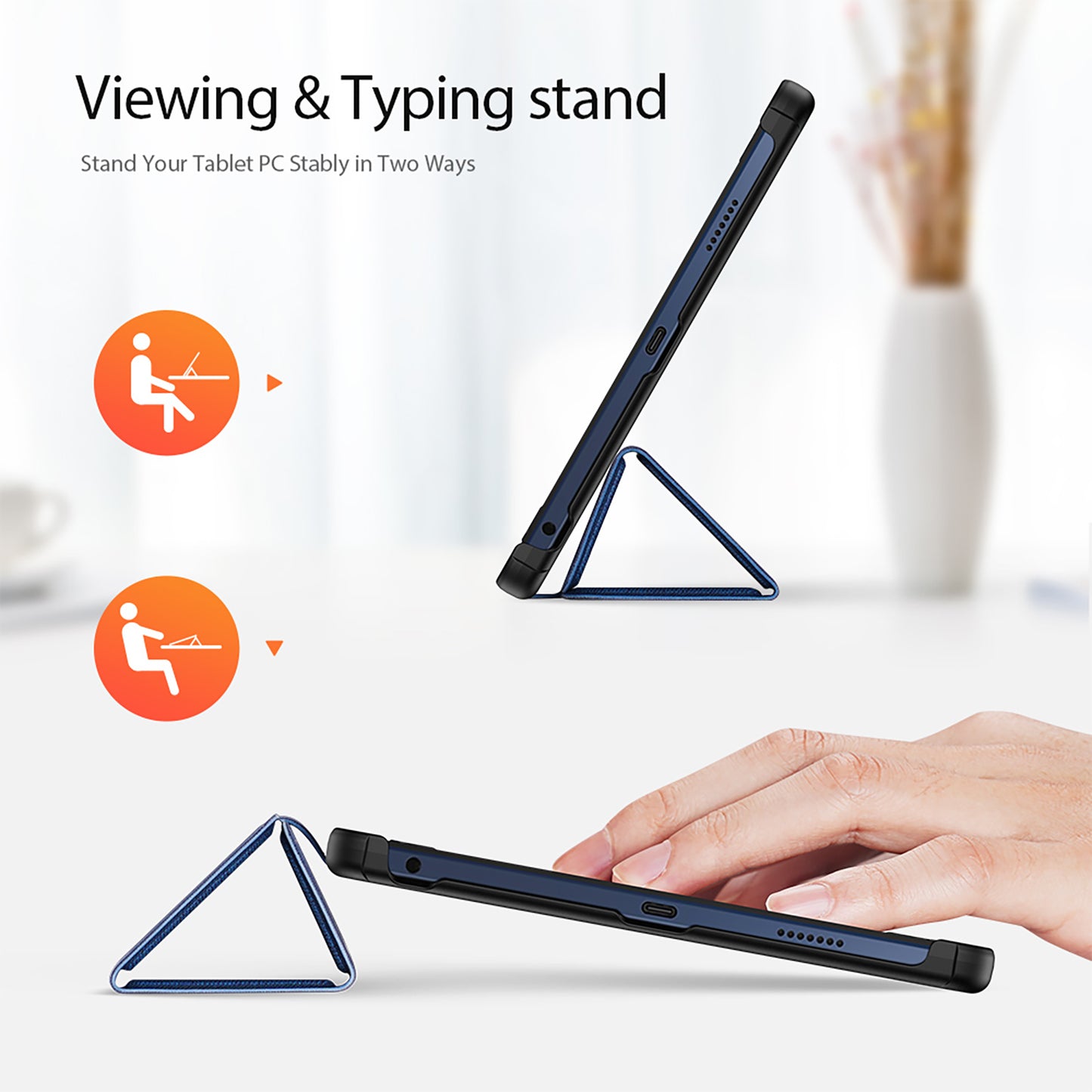 DUX DUCIS Domo Series for Lenovo Tab M10 PU Leather Case Auto Wake / Sleep Tri-fold Stand Tablet Cover