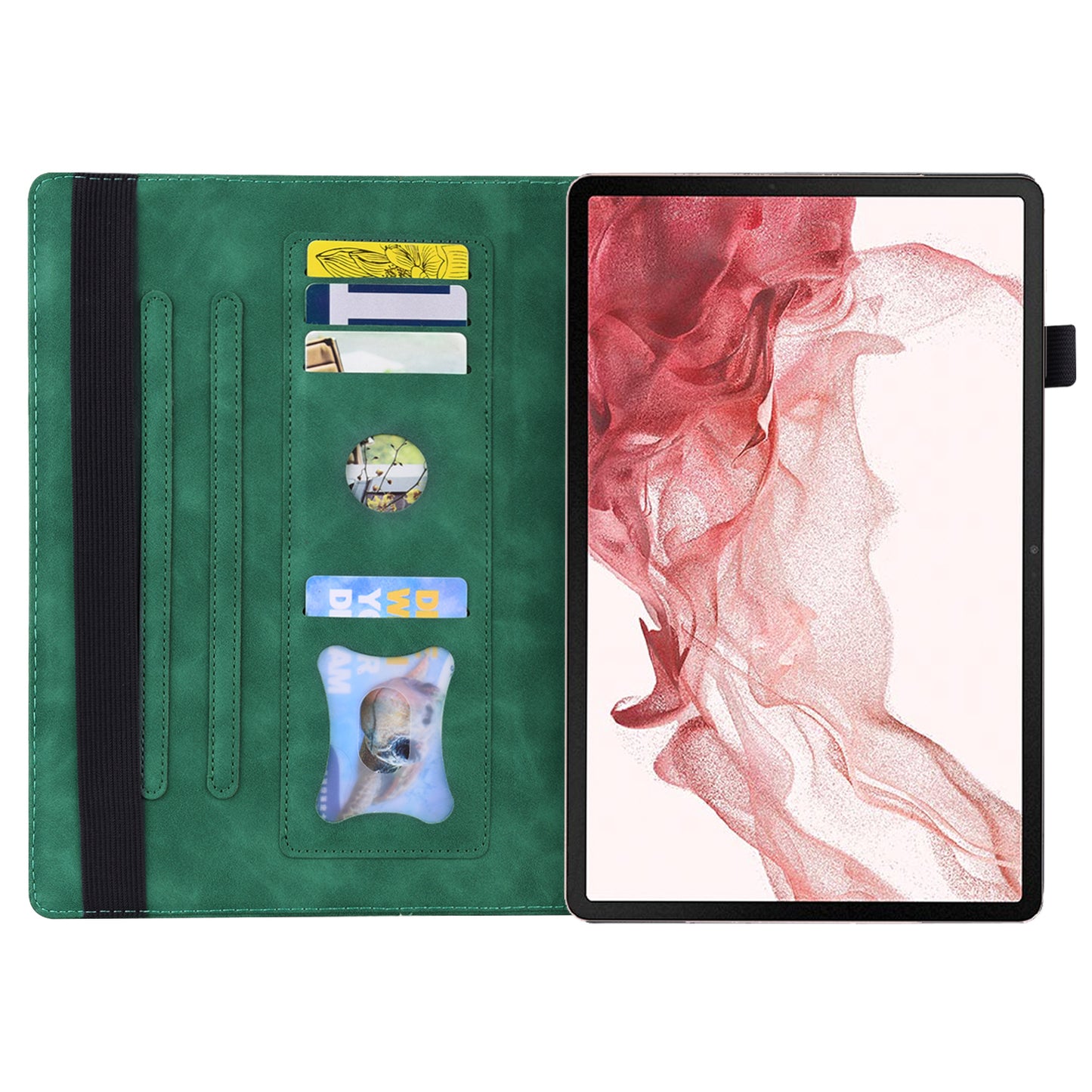 For Samsung Galaxy Tab S9 PU Leather Wallet Cover Shockproof Tablet Case with Stand