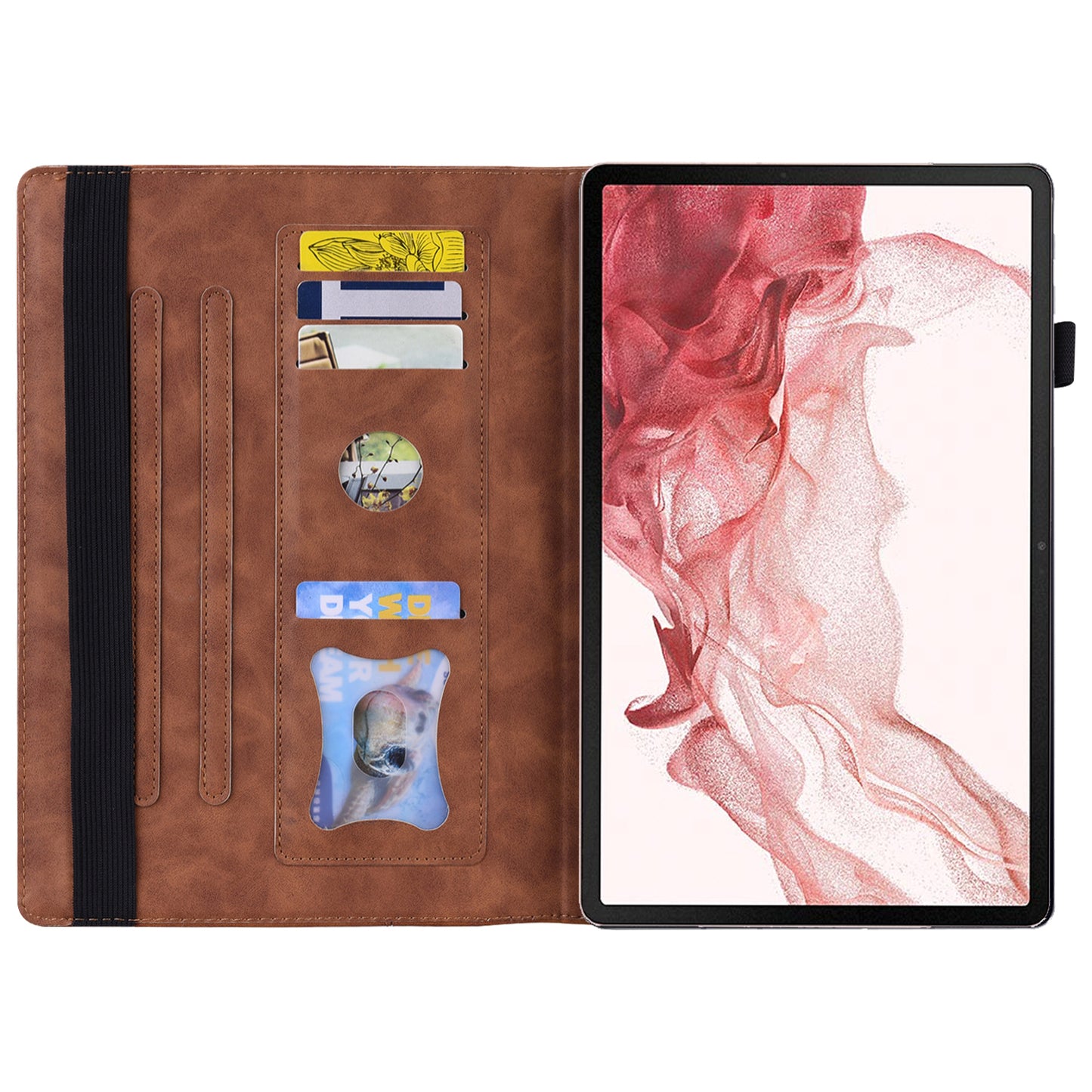 For Samsung Galaxy Tab S9 PU Leather Wallet Cover Shockproof Tablet Case with Stand