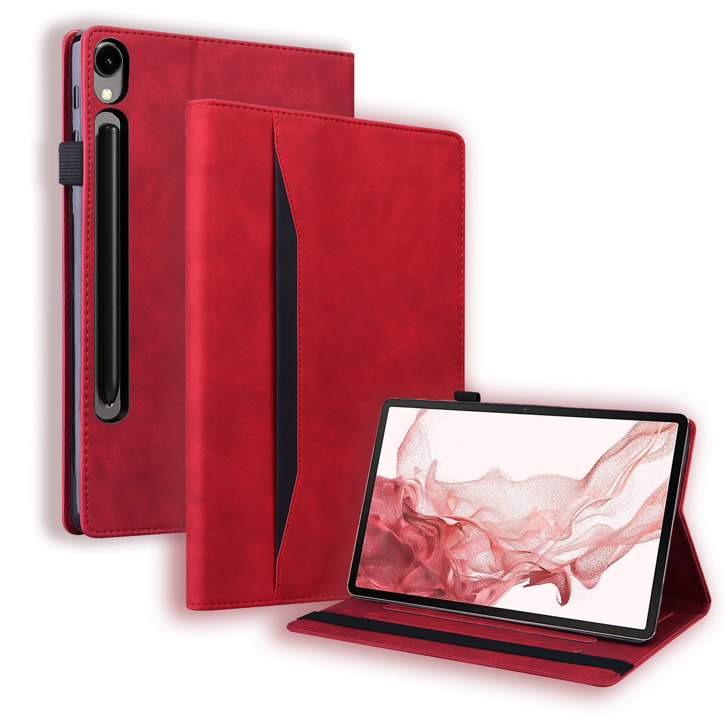 For Samsung Galaxy Tab S9 PU Leather Wallet Cover Shockproof Tablet Case with Stand