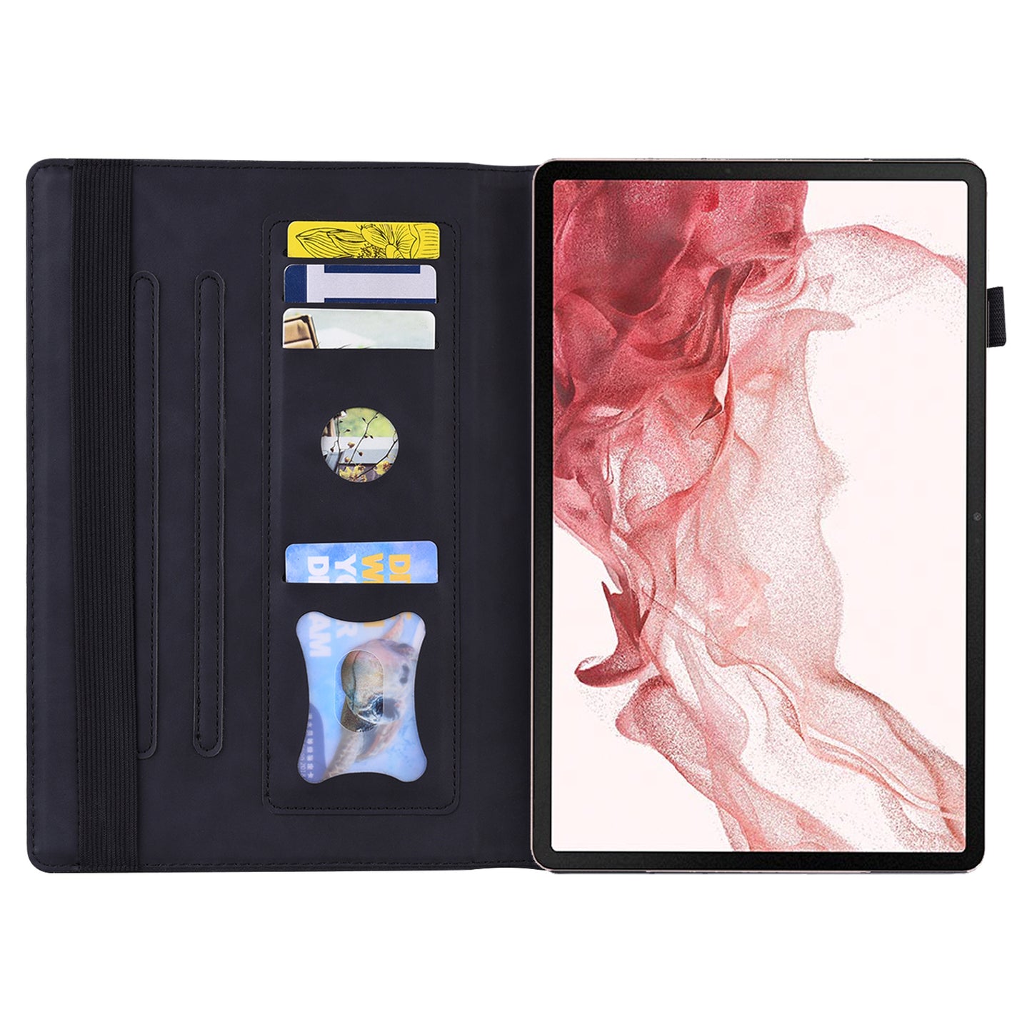 For Samsung Galaxy Tab S9 PU Leather Wallet Cover Shockproof Tablet Case with Stand