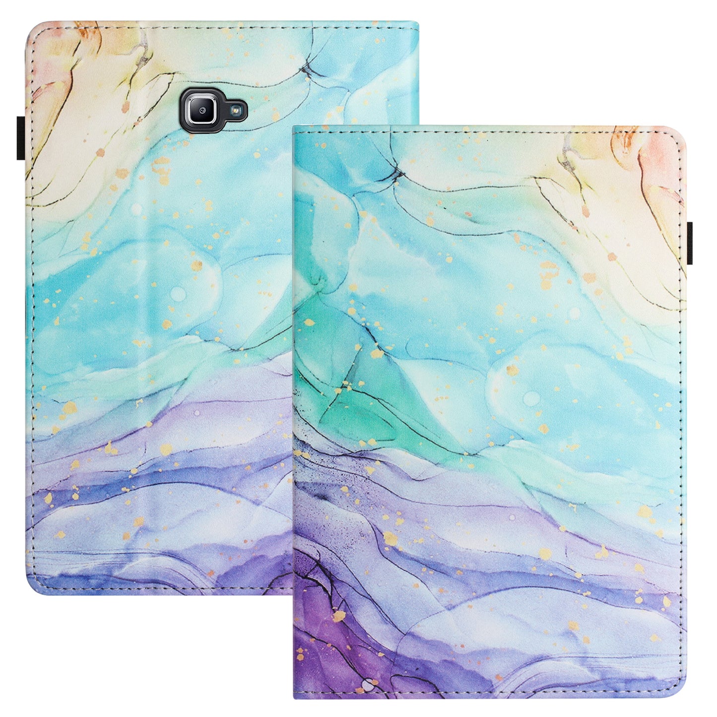 For Samsung Galaxy Tab A 10.1 (2016) T580 / T585 PU Leather Tablet Case Stand Shockproof Pattern Printing Cover