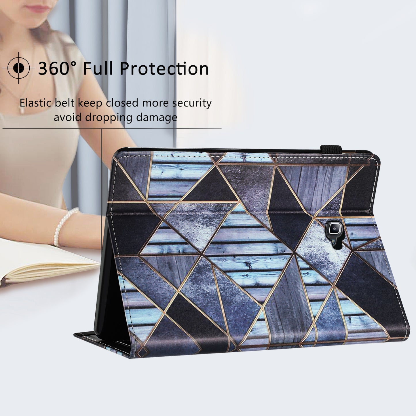 For Samsung Galaxy Tab A 10.1 (2016) T580 / T585 PU Leather Tablet Case Stand Shockproof Pattern Printing Cover