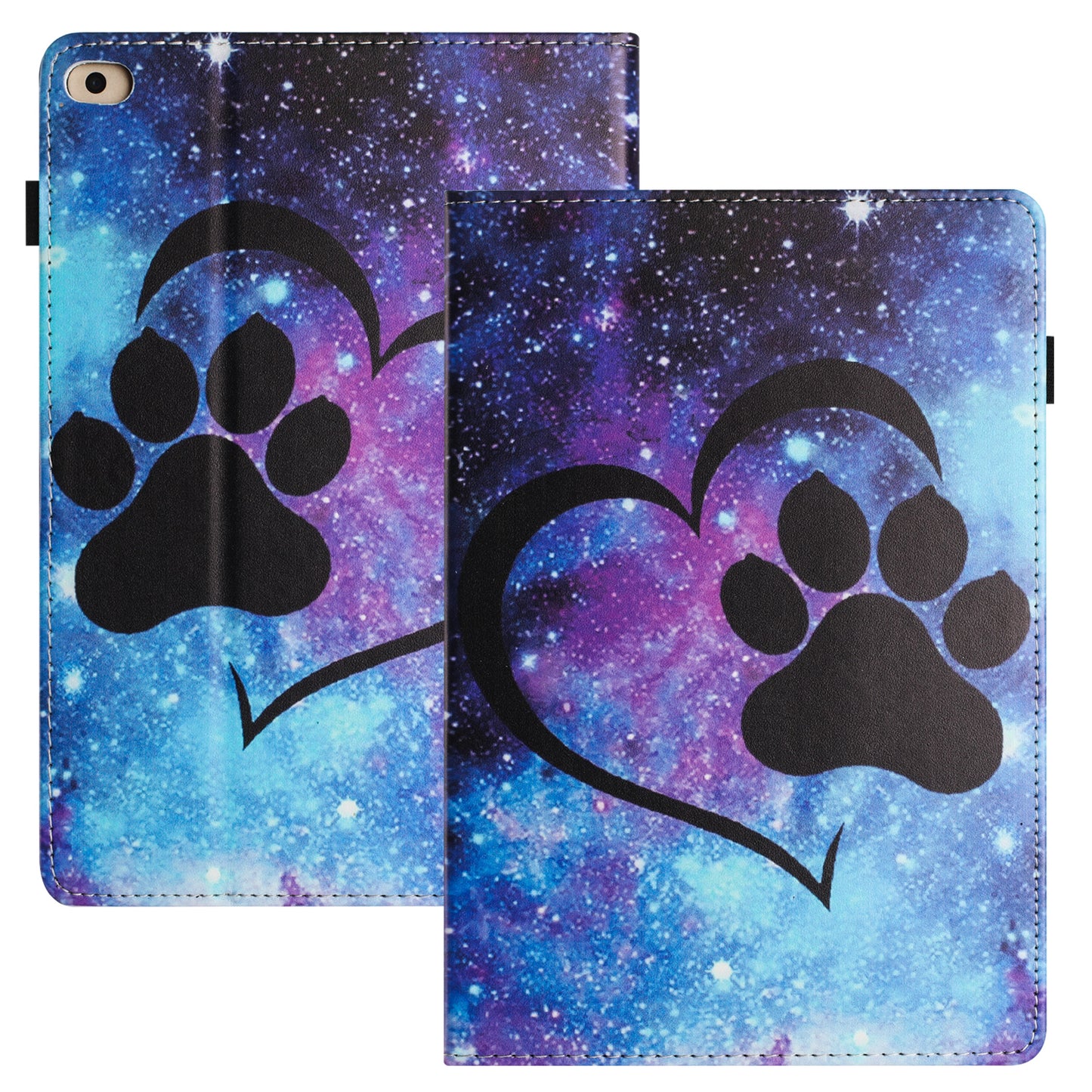 For iPad Air (2013) / Air 2 / 9.7-inch (2017) / (2018) Anti-Drop PU Leather Tablet Stand Case Pattern Printing Cover Card Holder