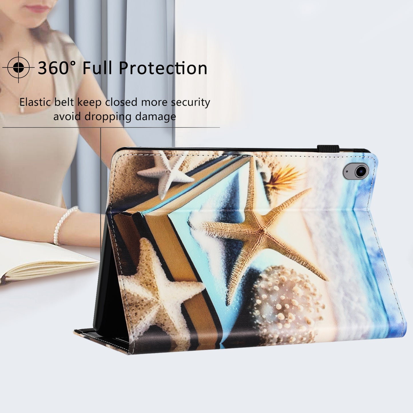 For iPad mini (2021) Drop-Proof PU Leather TPU Tablet Case Stand Pattern Printing Well-Protected Cover